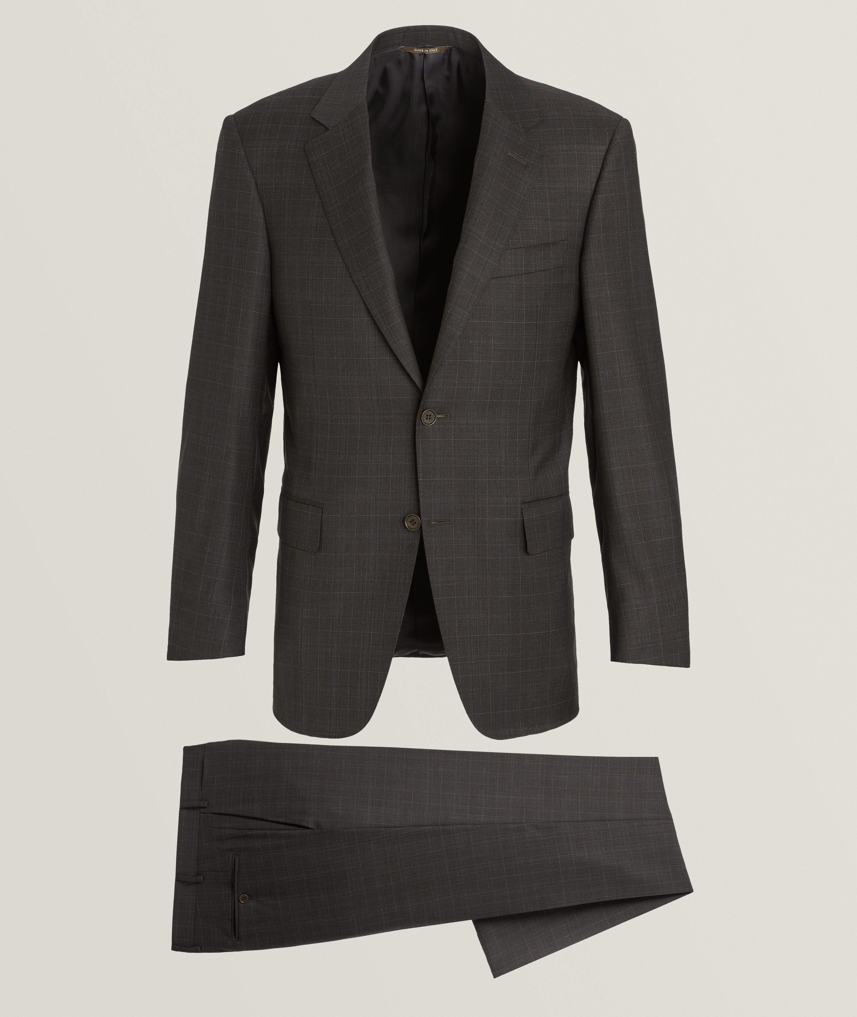 Contemporary Line Windowpane Wool Suit image 0
