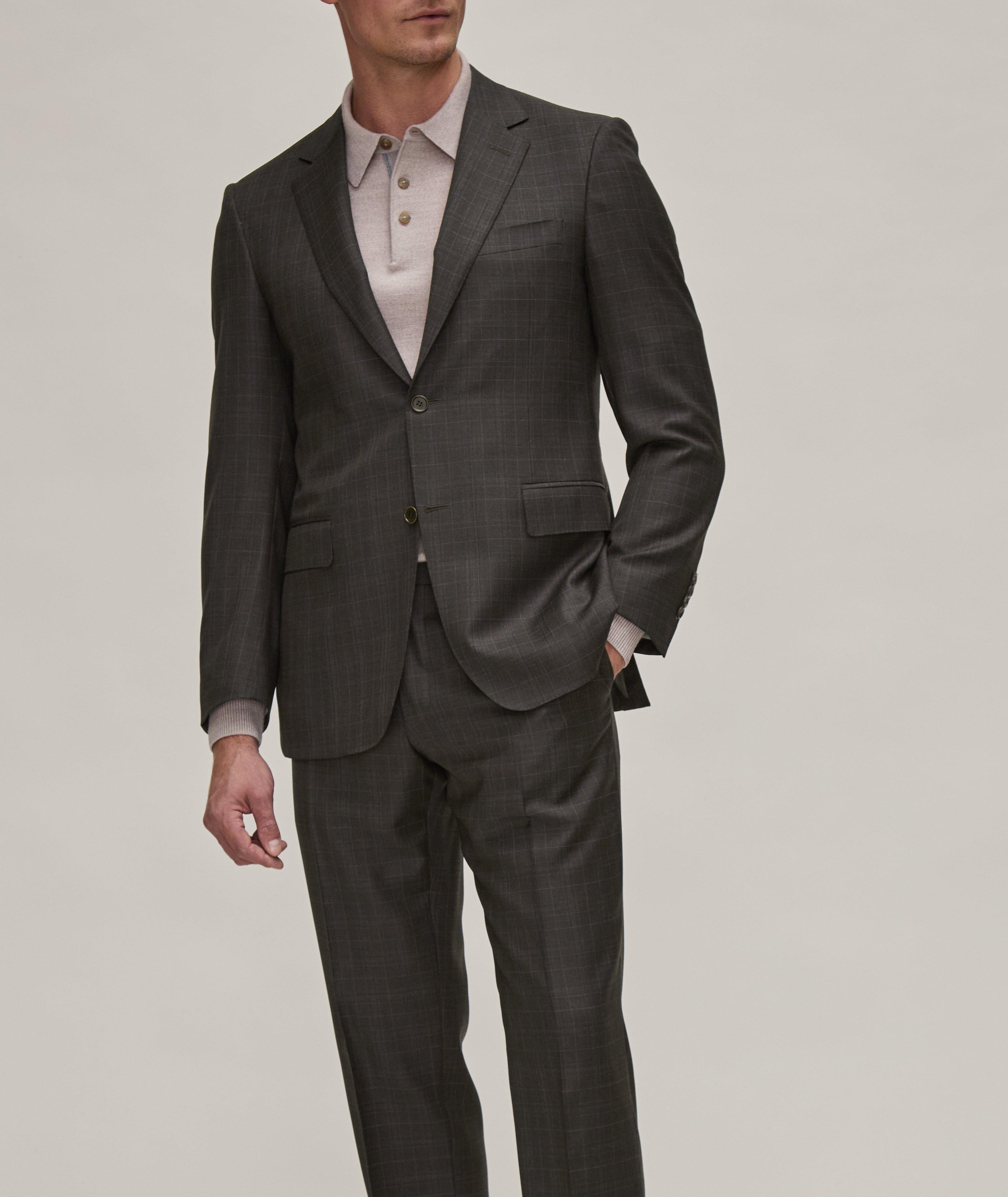 Contemporary Line Windowpane Wool Suit image 1