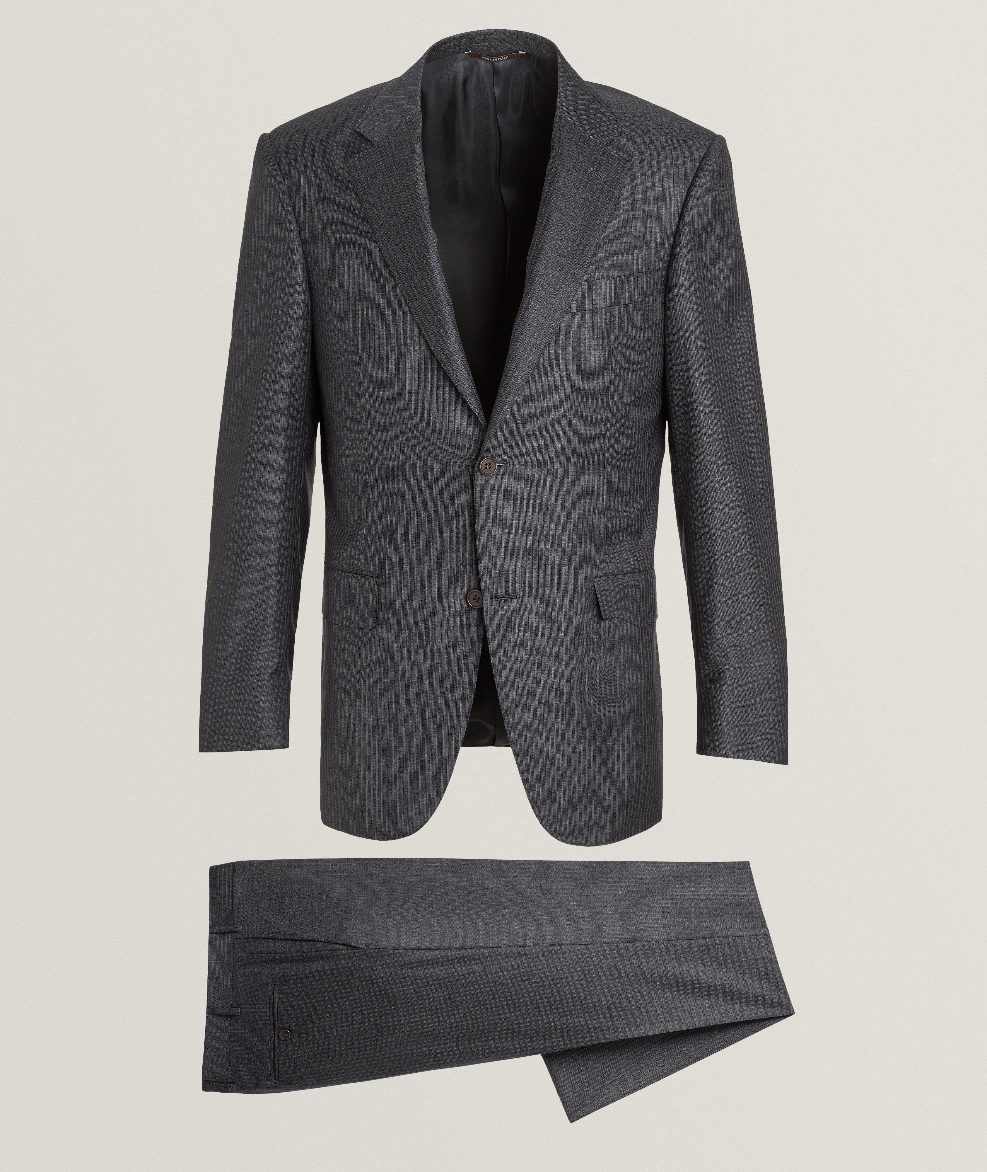 Contemporary Line Pinstripe Wool Suit image 0