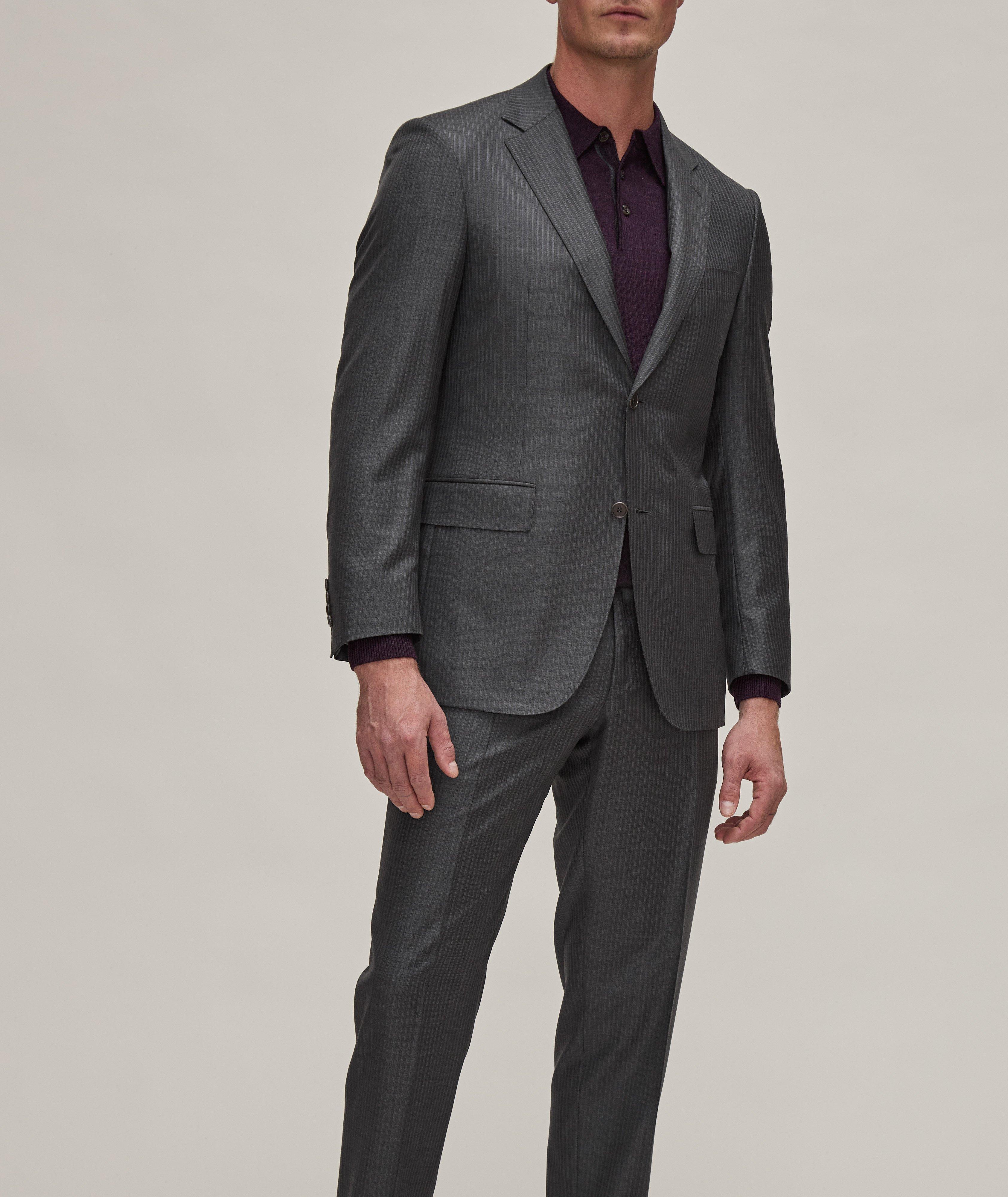 Contemporary Line Pinstripe Wool Suit image 1