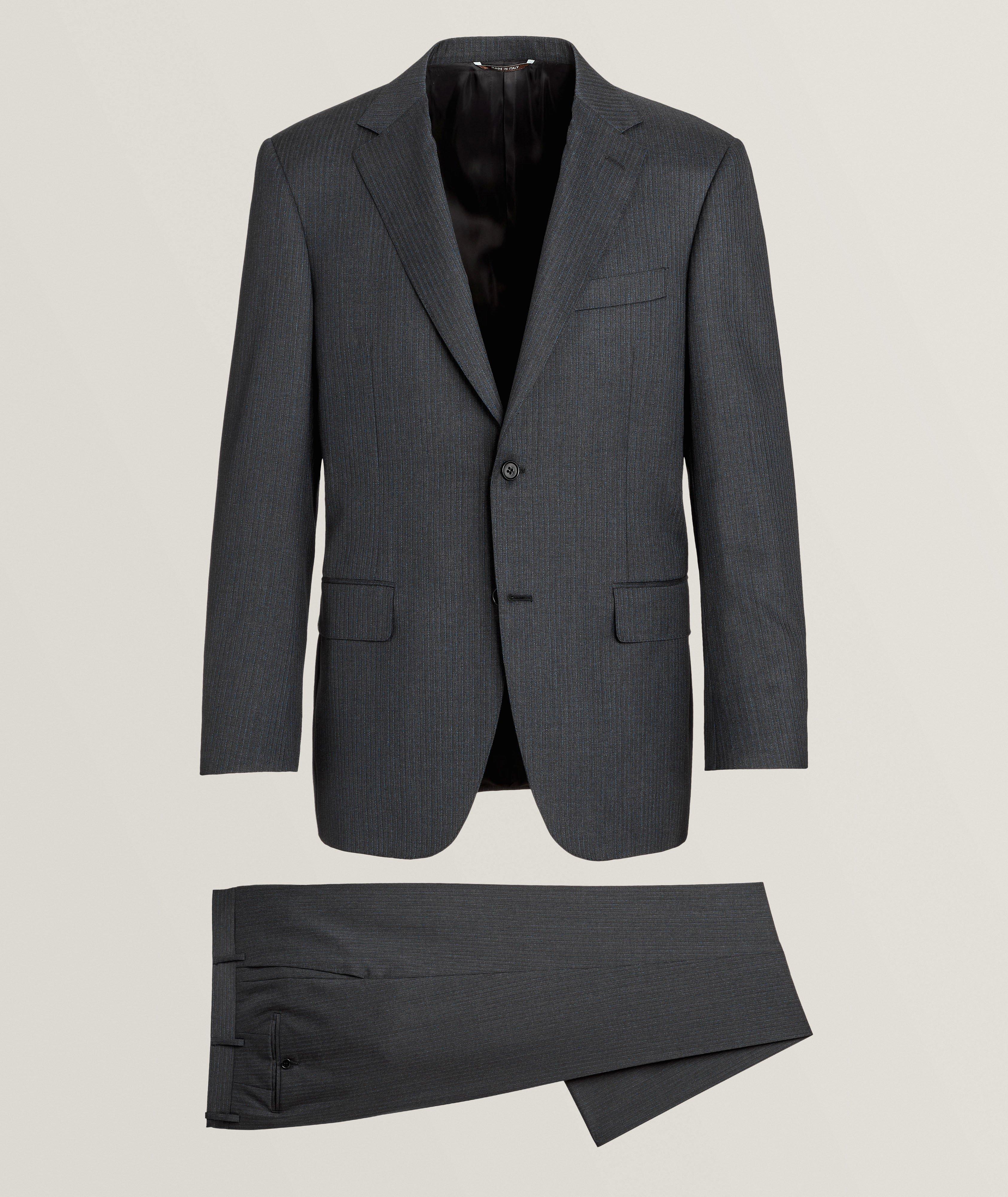 Slim-Fit Pinstripe Wool Suit image 0