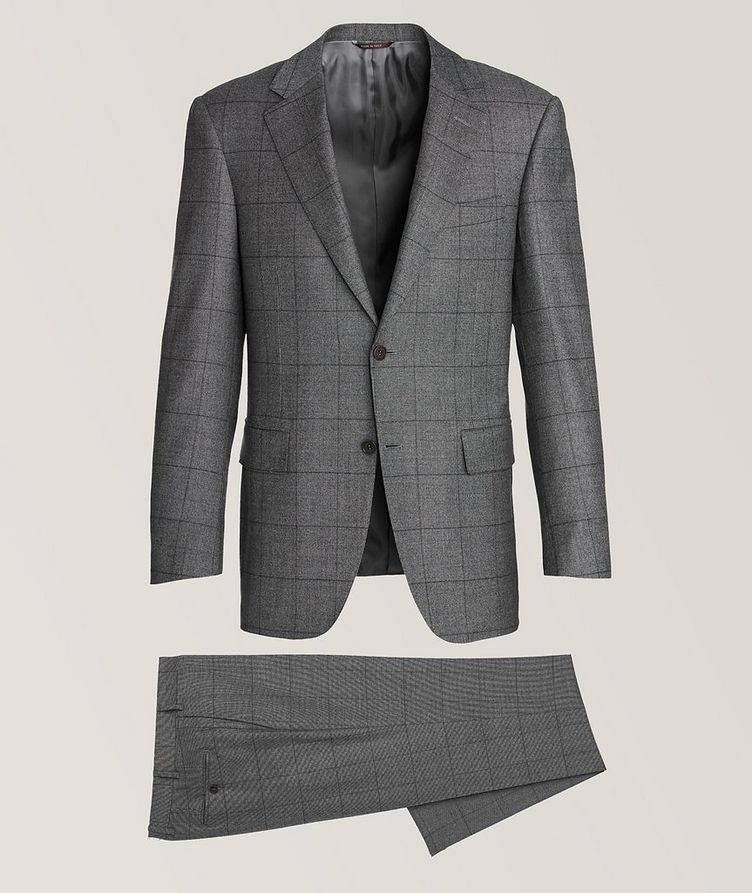 Windowpane Stretch-Wool Suit image 0