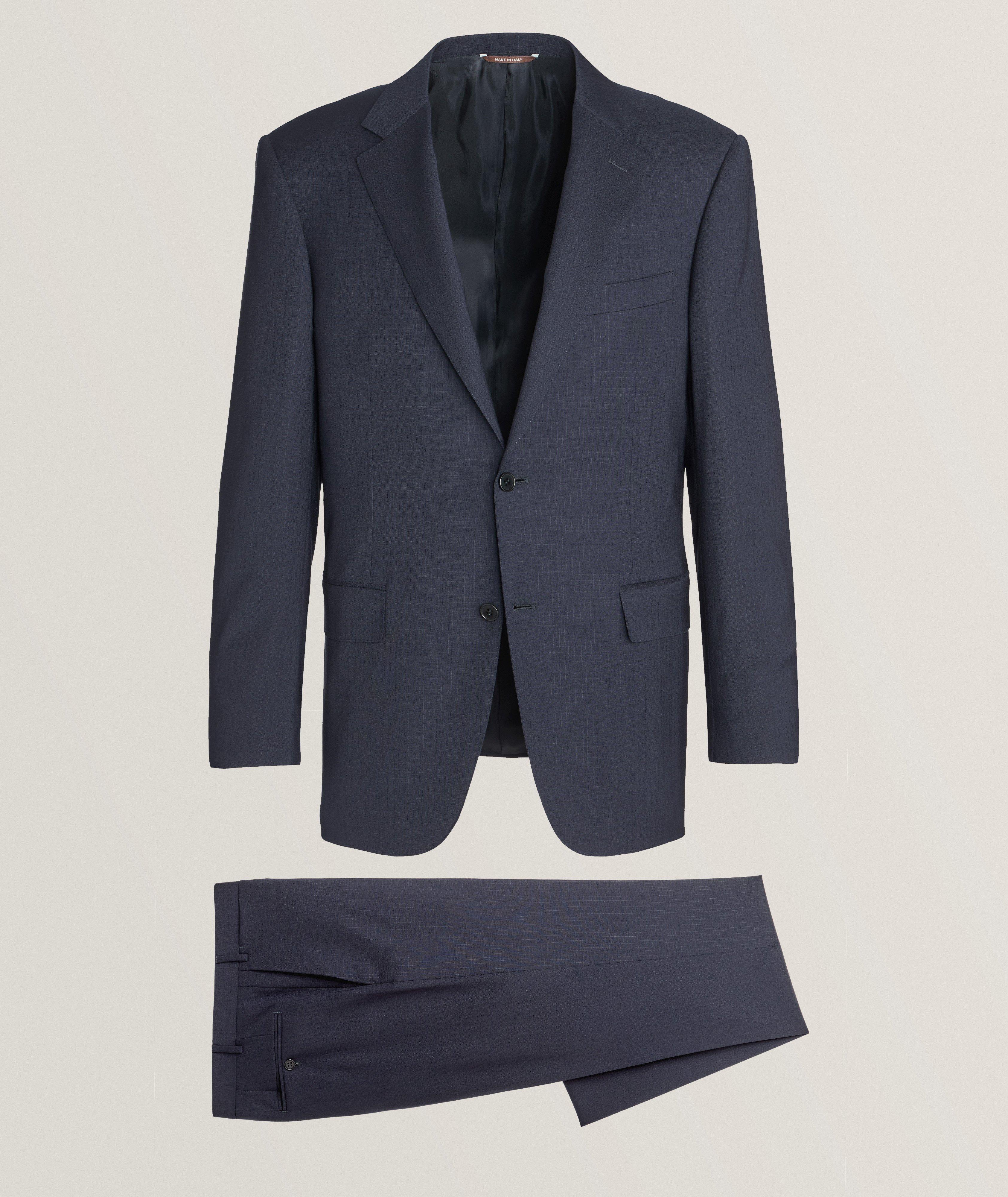 Tonal Grid Stretch-Wool Suit image 0