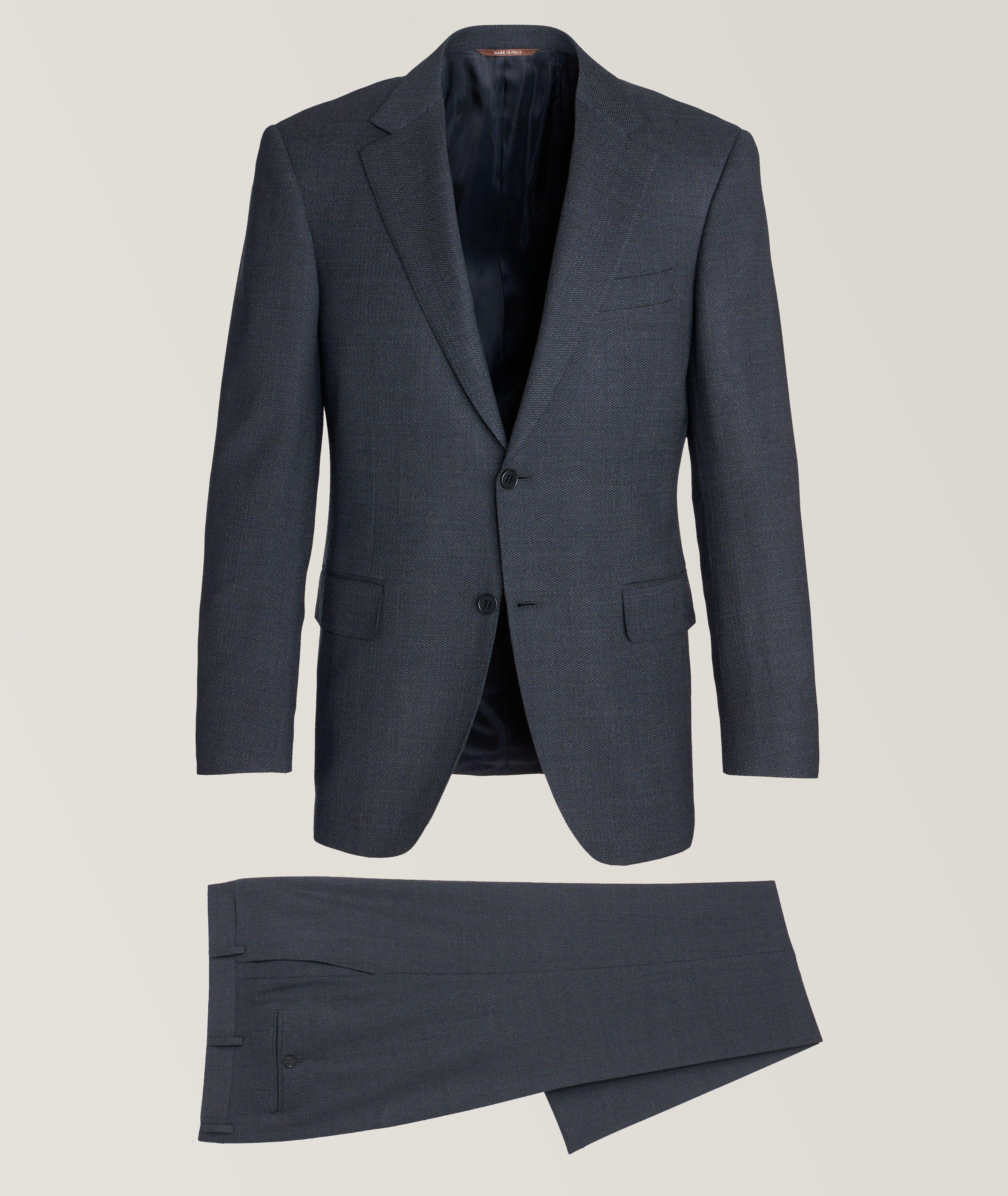 Canali Chevron Stretch-Wool Suit | Suits | Harry Rosen
