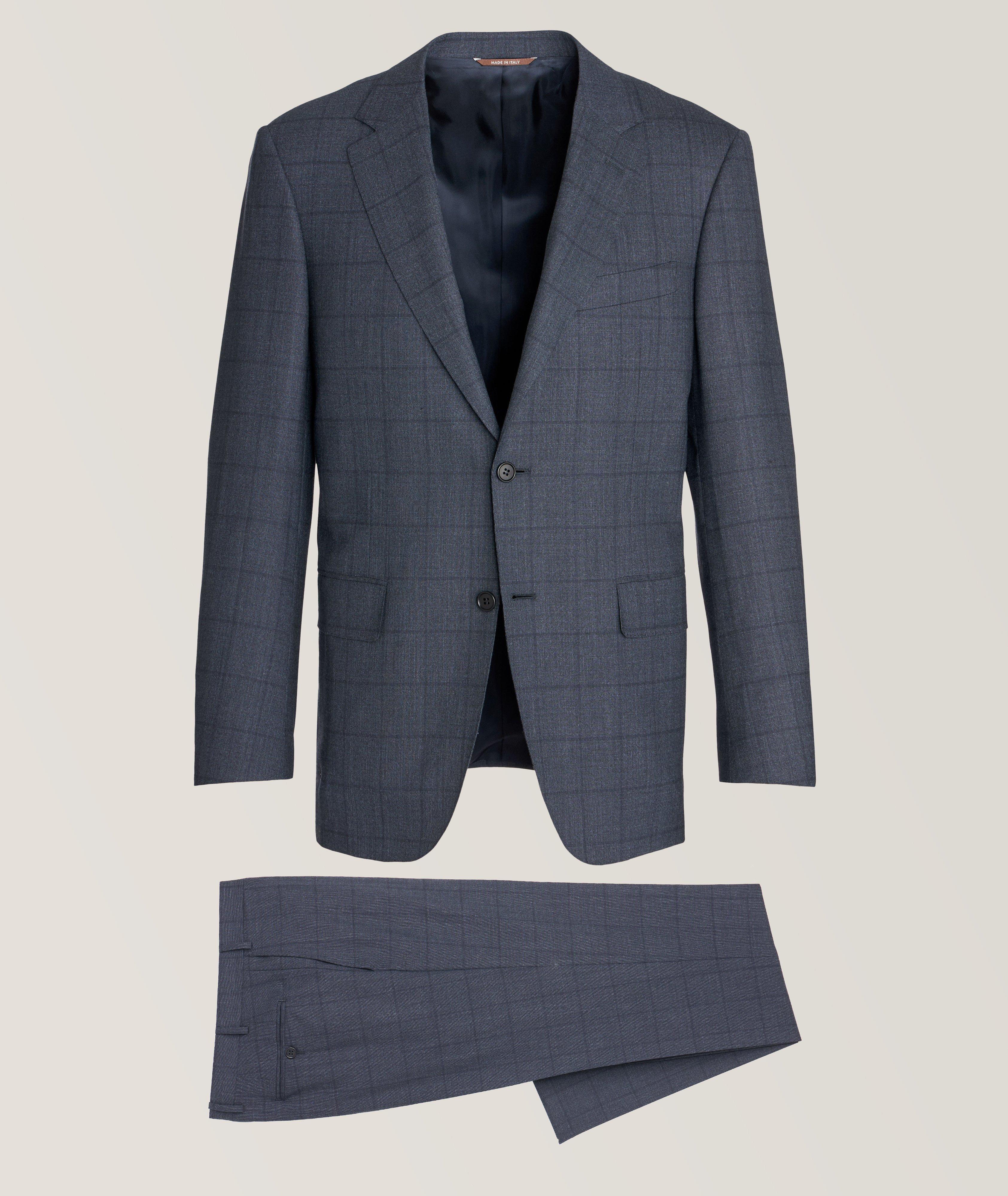 Tonal Windowpane Stretch-Wool Suit image 0