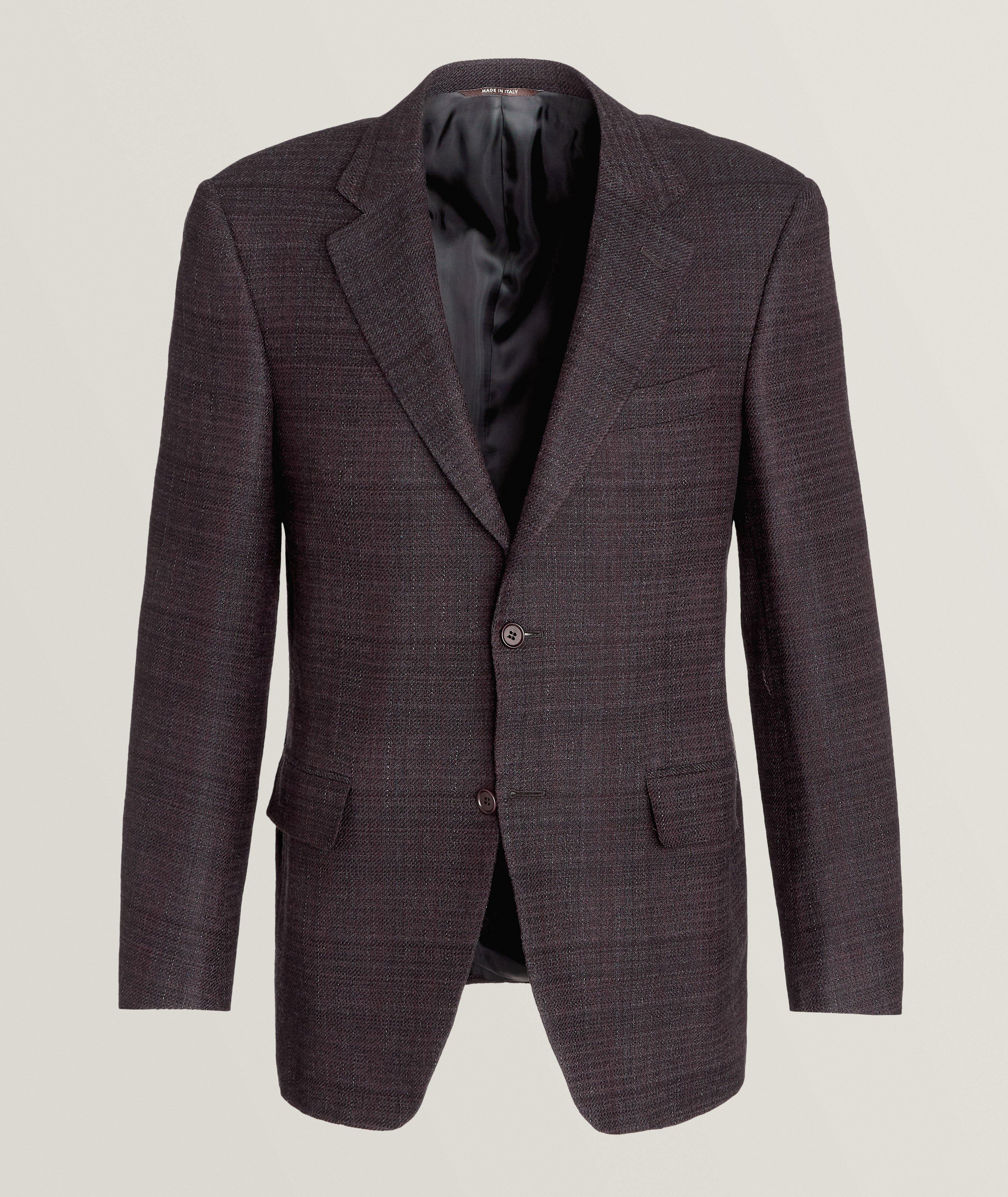 Textured Weave Stretch Wool-Cashmere Sport Jacket image 0