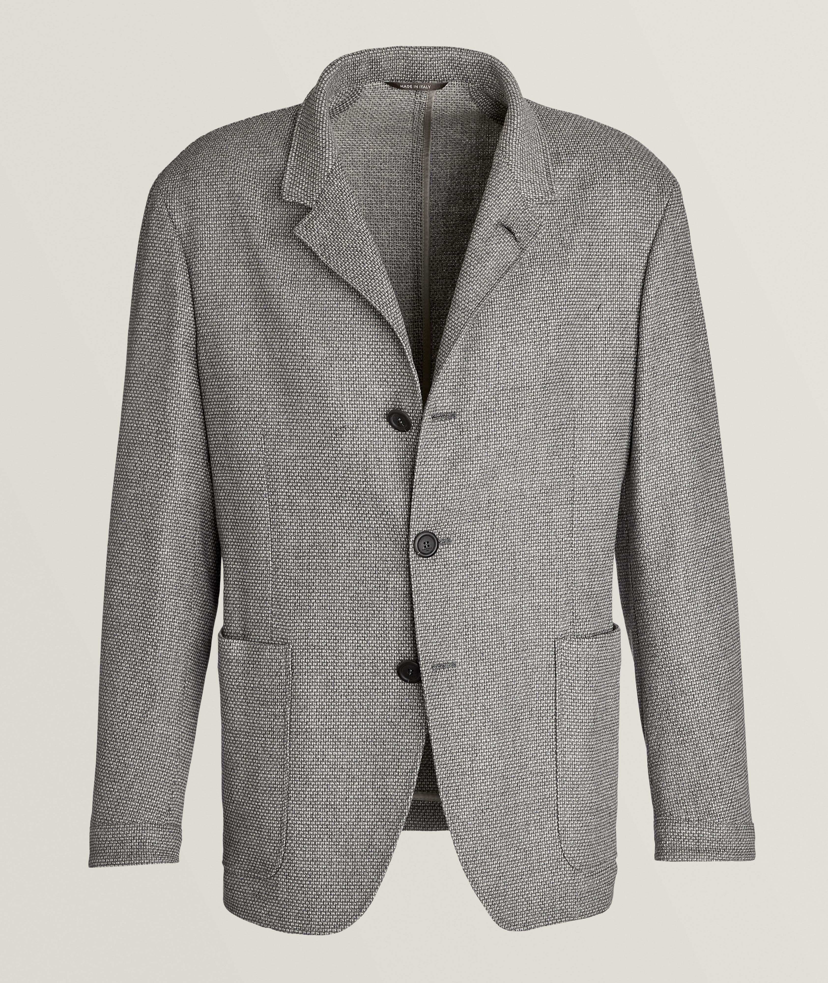 Textured Weave Stretch-Wool Blend Sport Jacket image 0