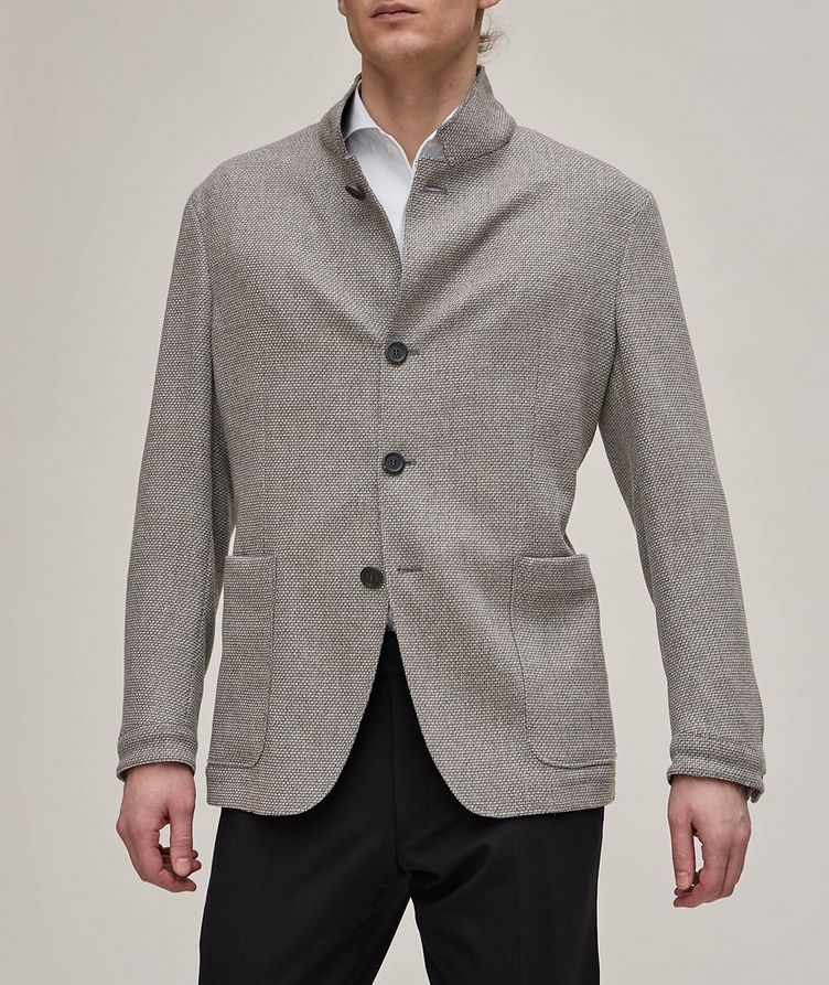 Textured Weave Stretch-Wool Blend Sport Jacket image 1