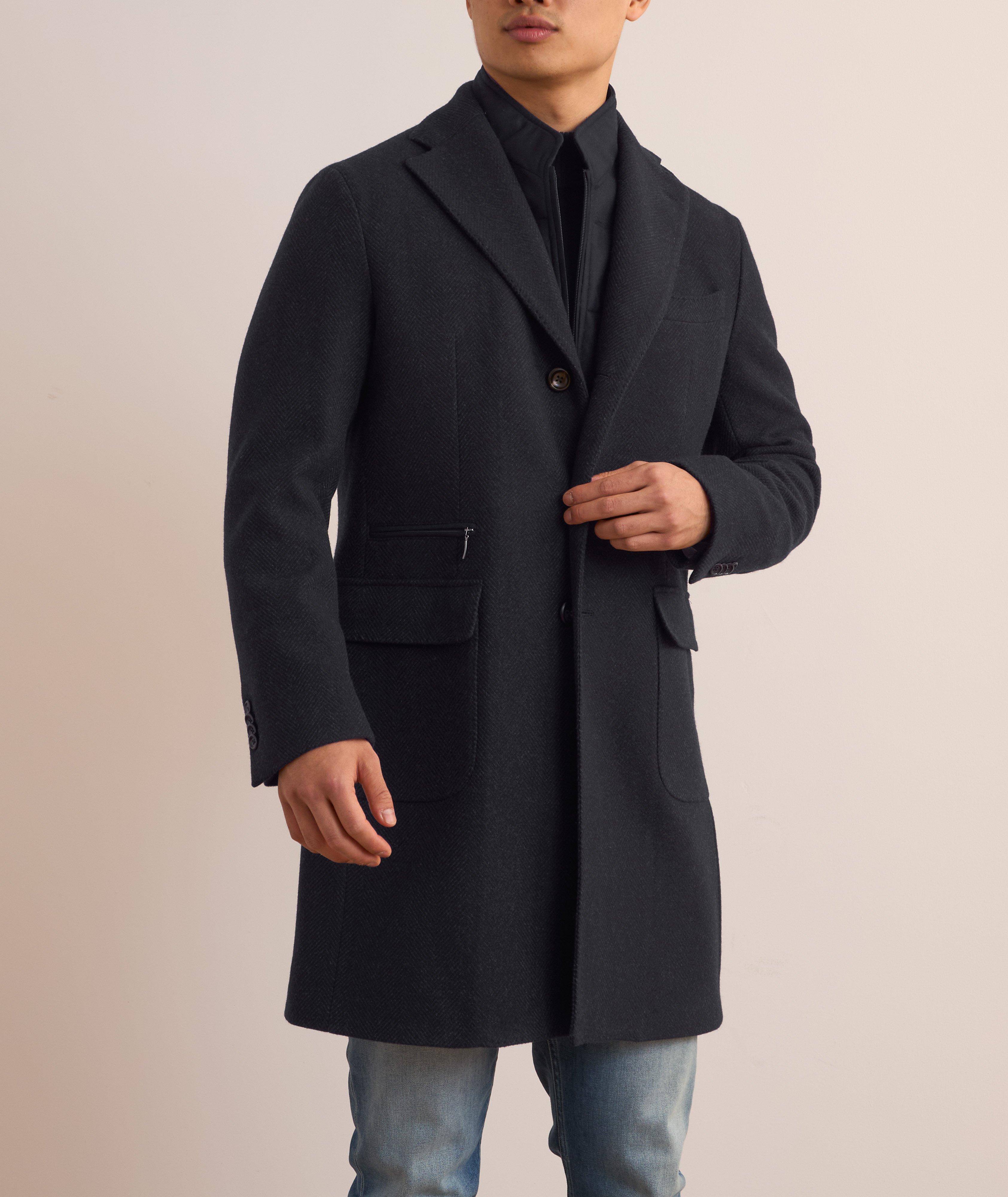 Insert Herringbone Wool-Cashmere Coat  image 1