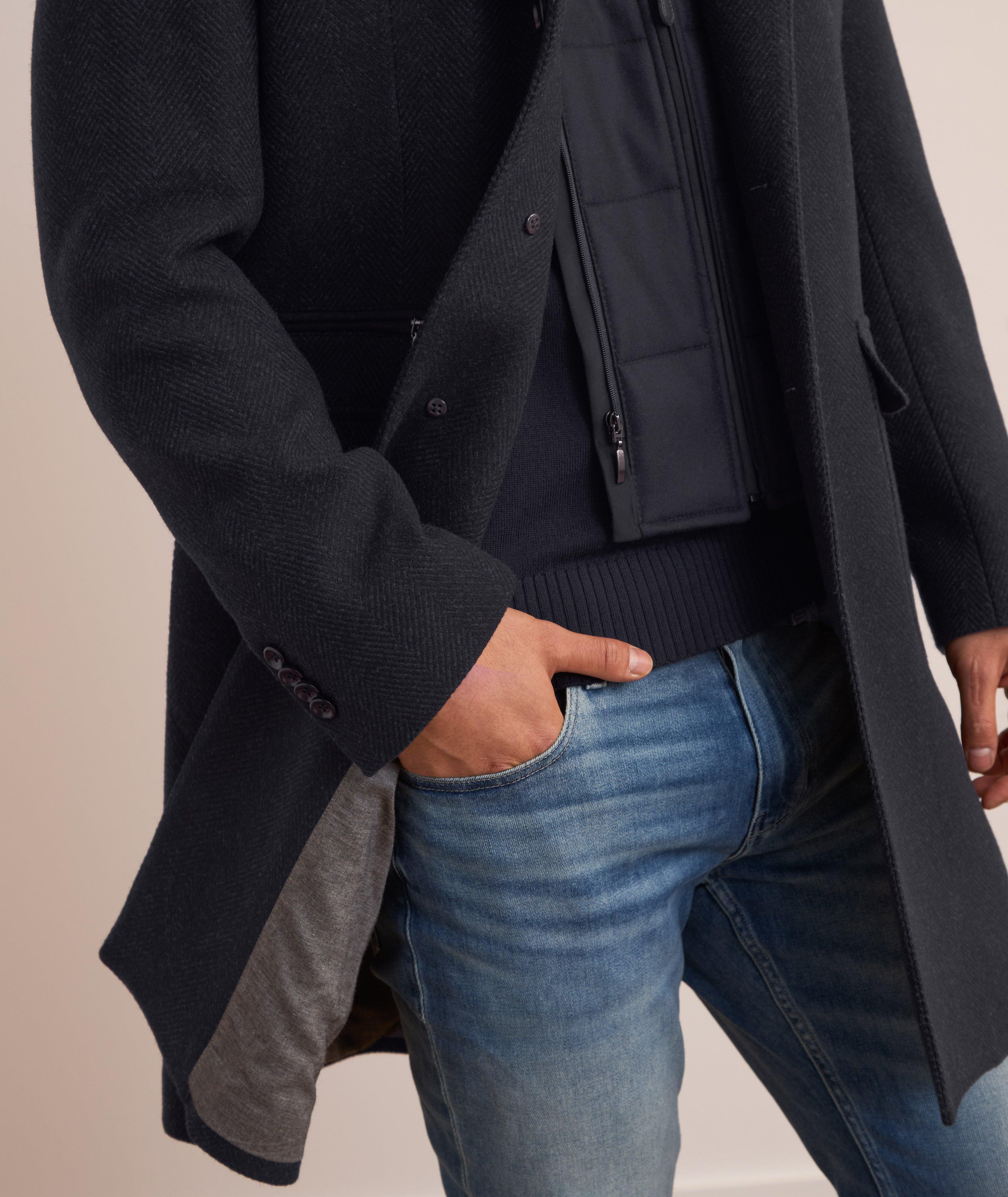 Insert Herringbone Wool-Cashmere Coat  image 3