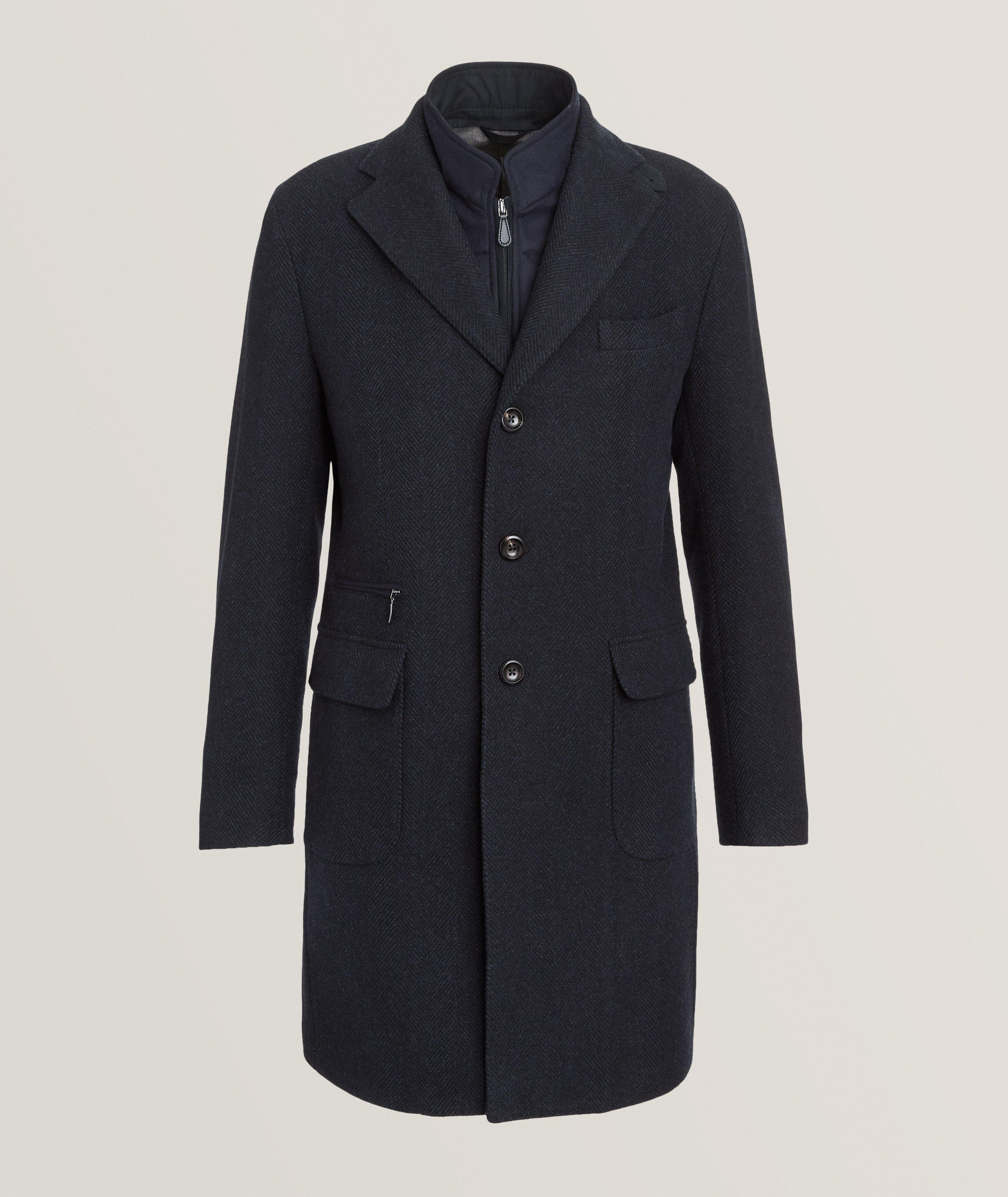 Insert Herringbone Wool-Cashmere Coat  image 0