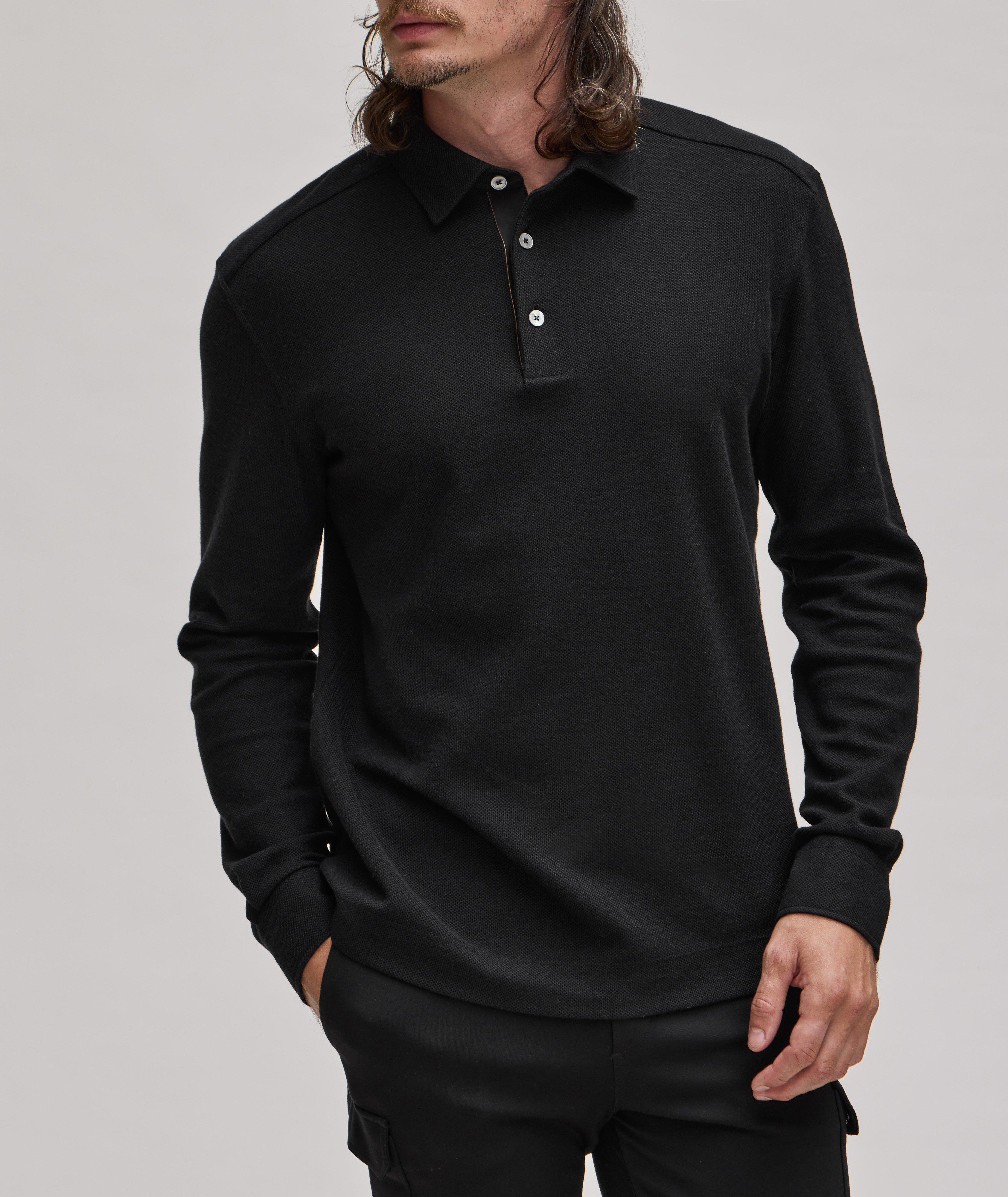 Waffle Knit Cotton-Cashmere Polo image 1