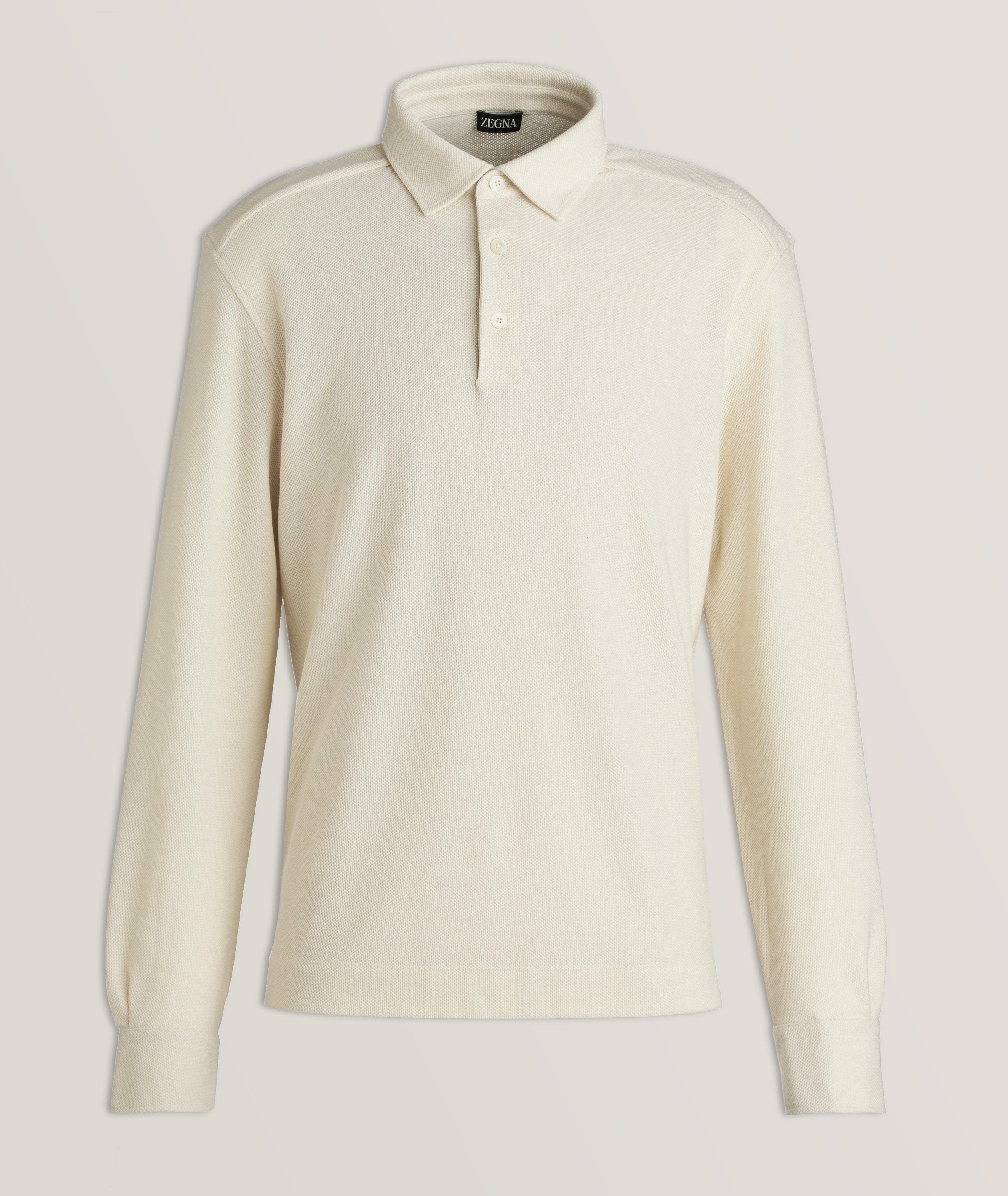 Waffle Knit Cotton-Cashmere Polo image 0