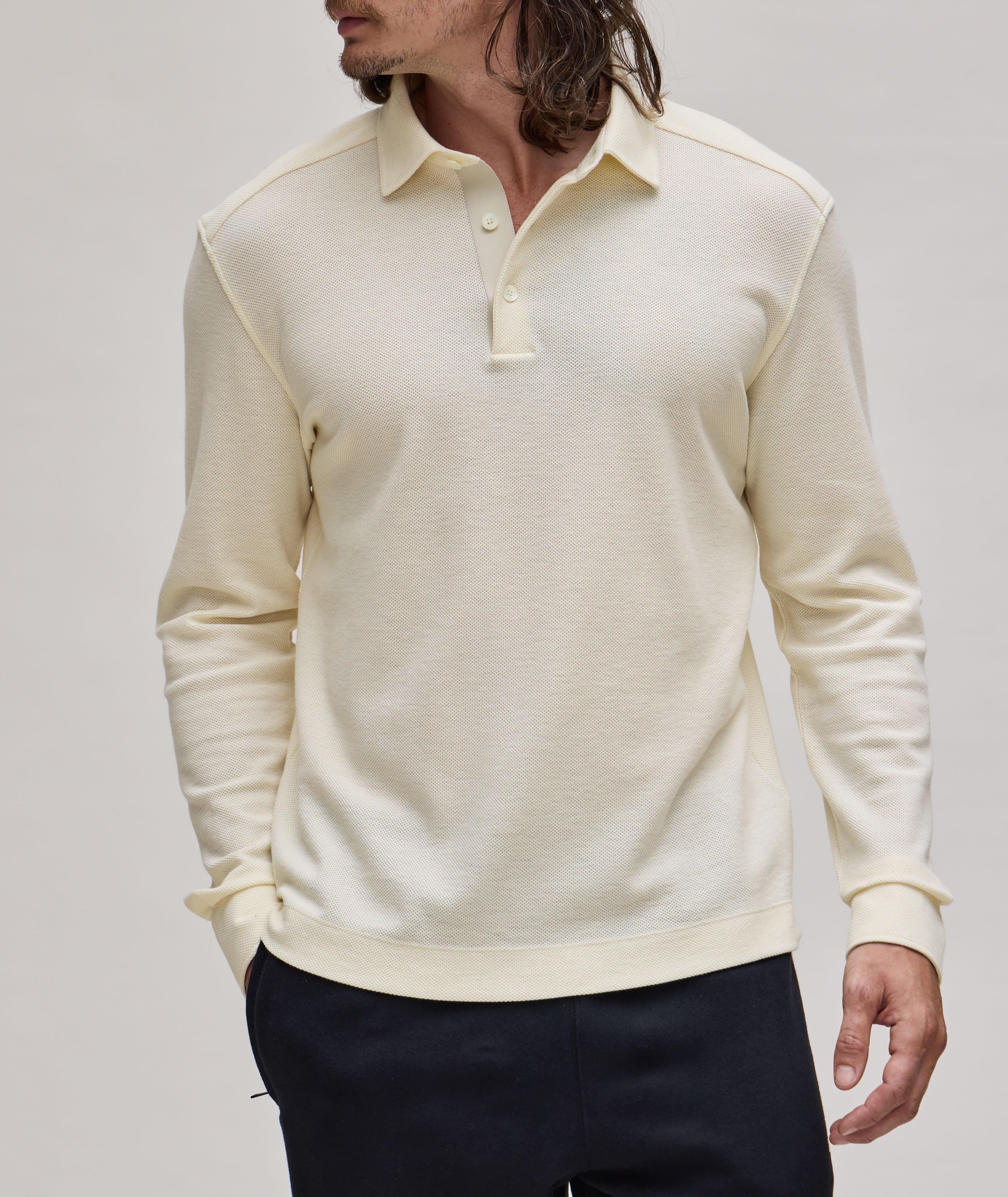 Waffle Knit Cotton-Cashmere Polo image 1