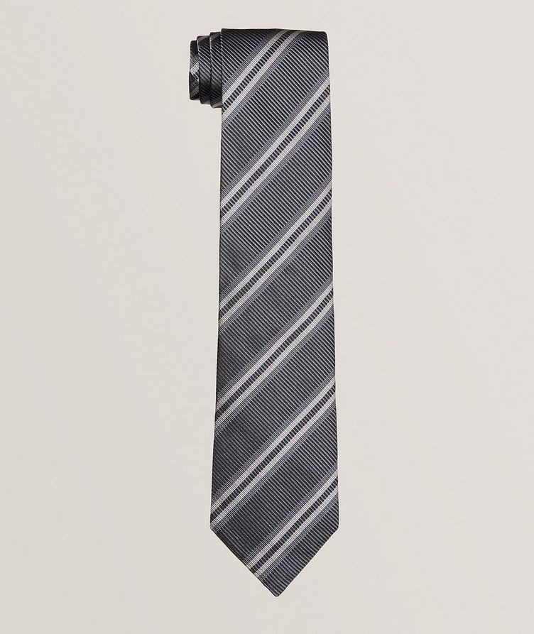Enlarged Striped Silk Tie image 0