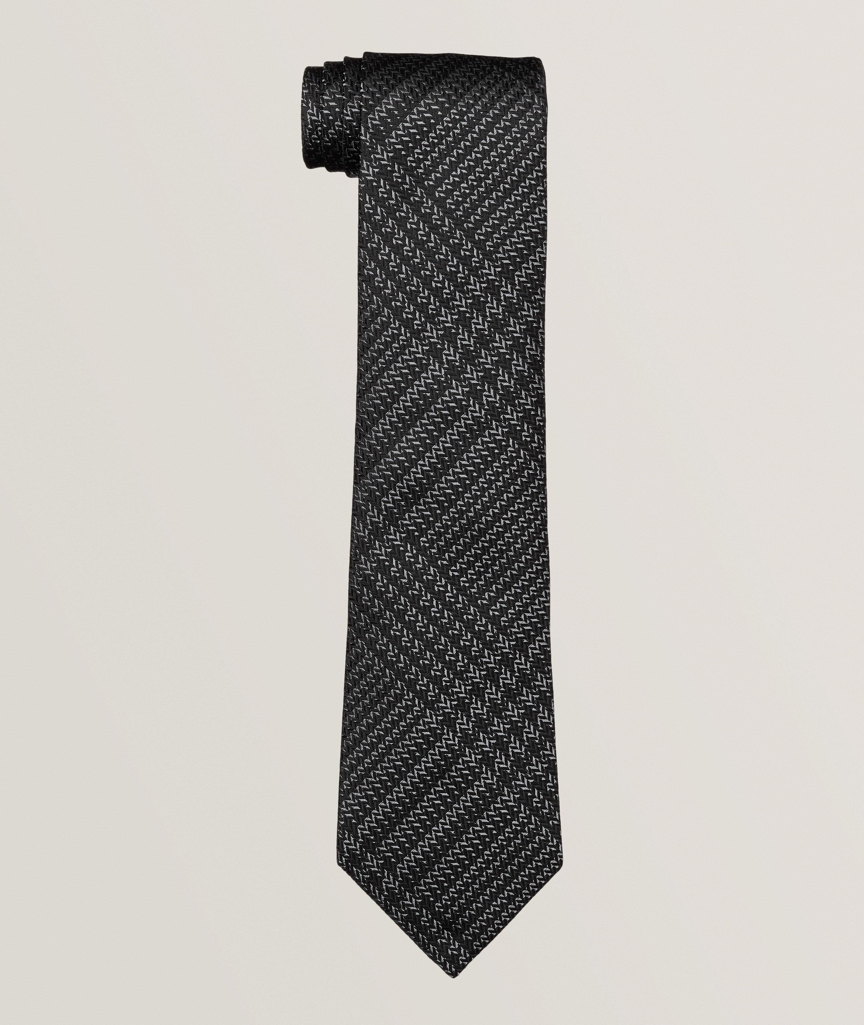 Cravate en soie à carreaux prince-de-Galles image 0