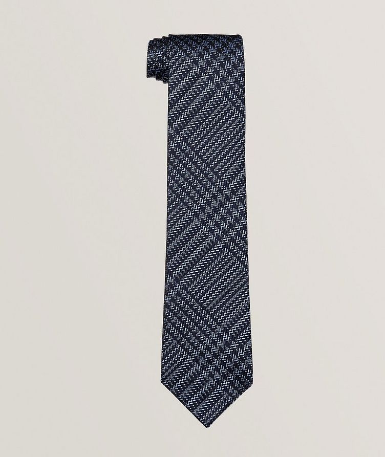 Cravate en soie à carreaux prince-de-Galles image 0