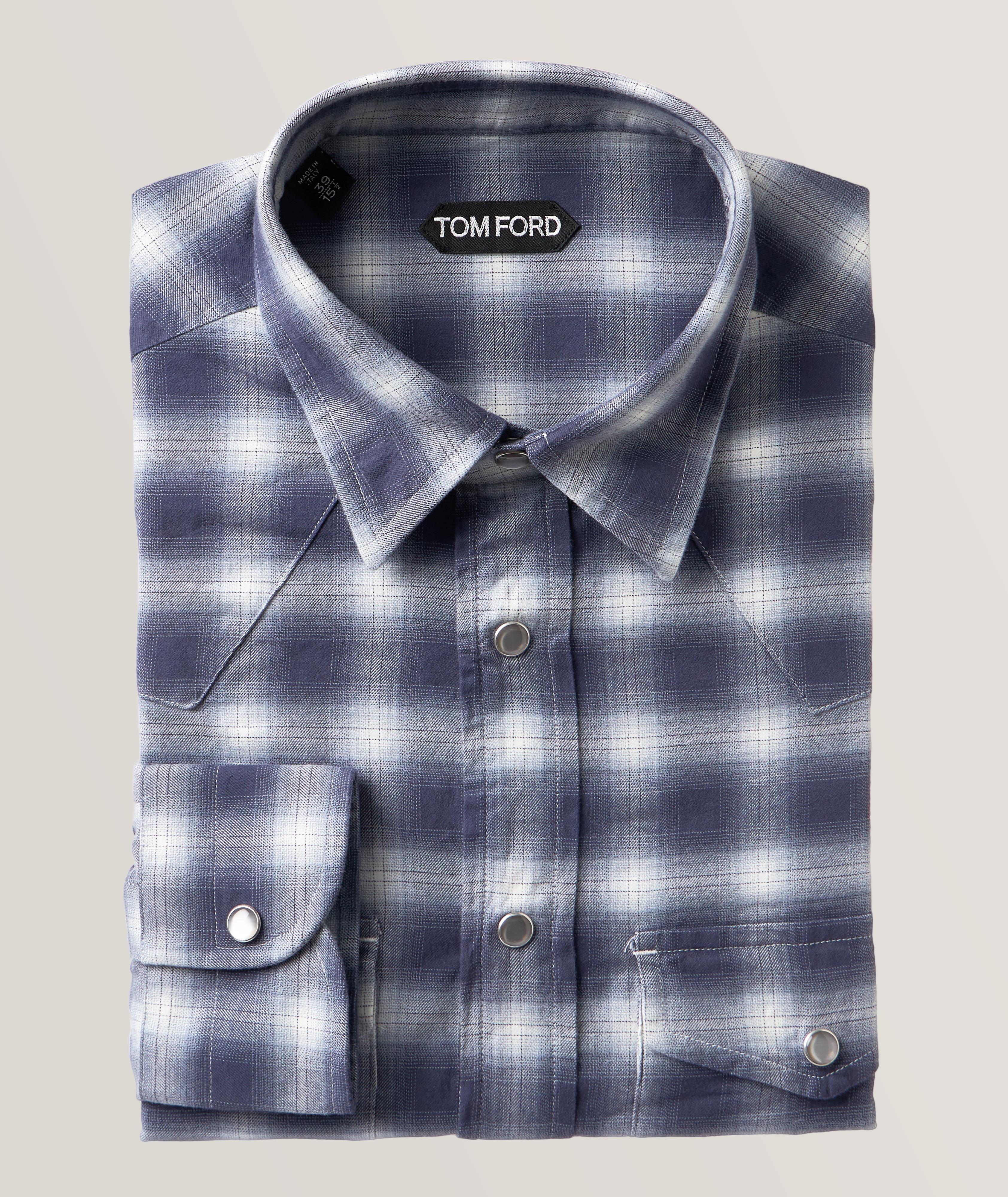 Slim-Fit Plaid Cotton Western Shirt image 0