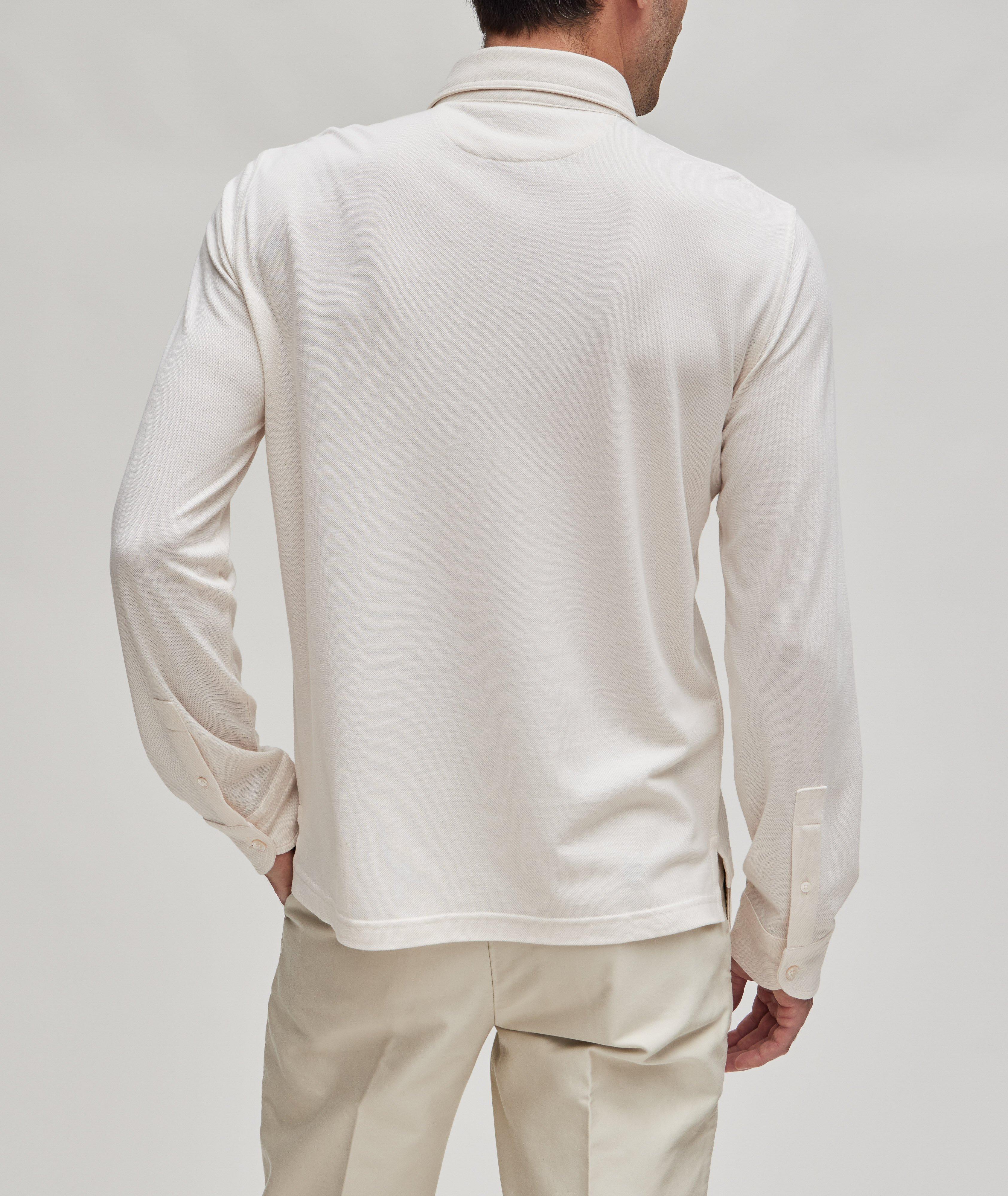 Long sleeves cotton polo - Man