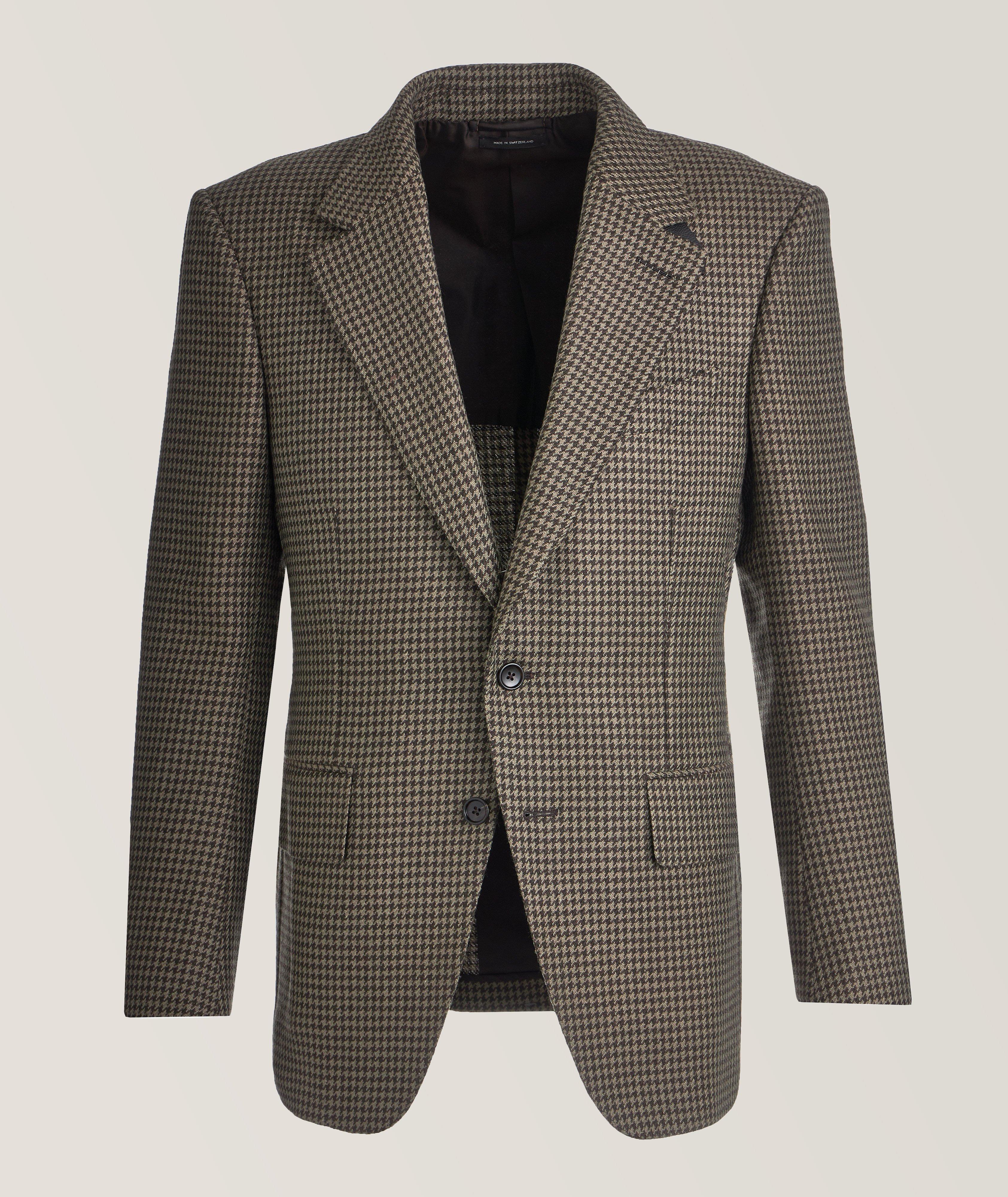 TOM FORD Atticus Houndstooth Wool, Mohair & Cashmere Sport Jacket