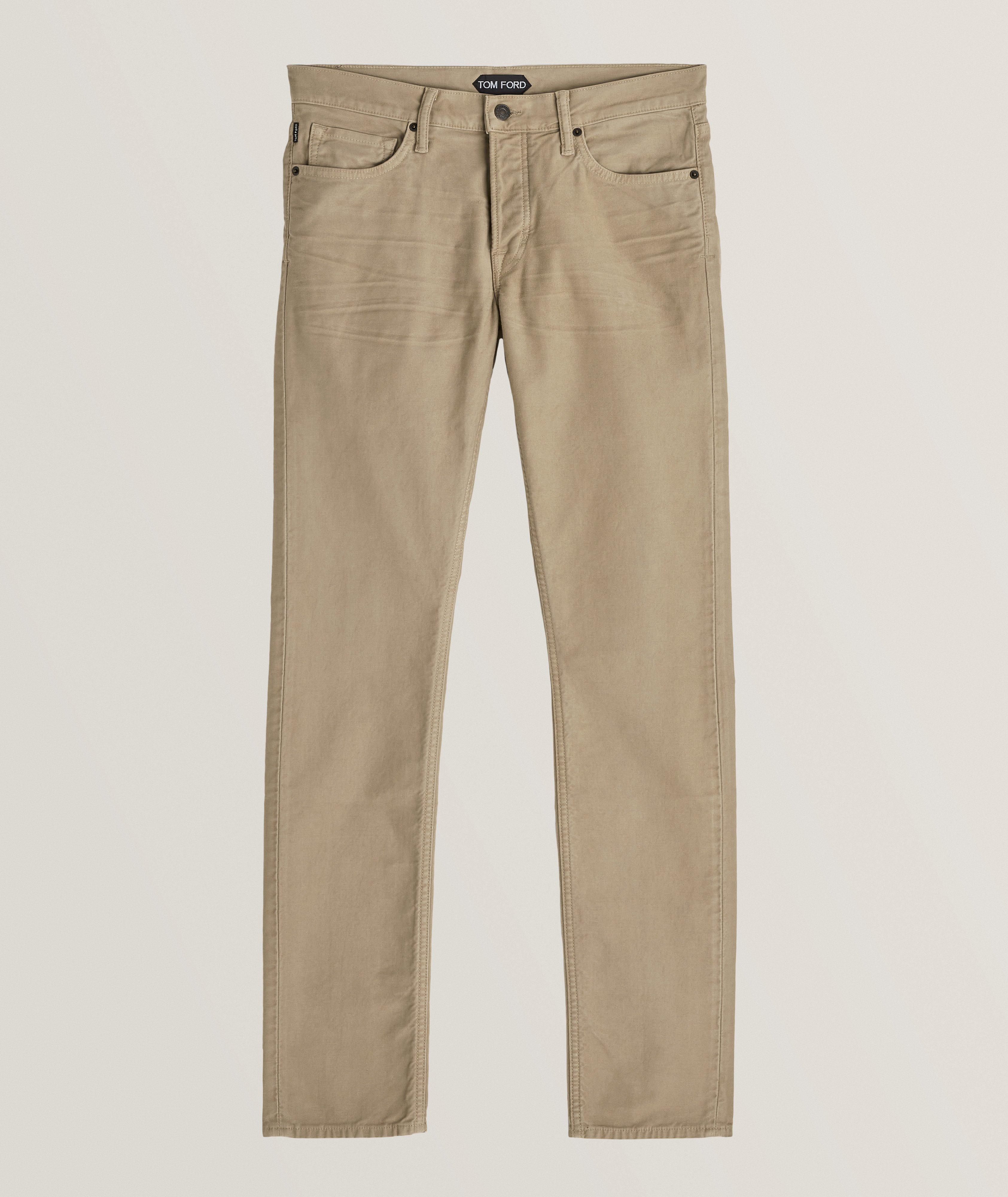 Slim-Fit Moleskin Cotton-Blend Jeans image 0
