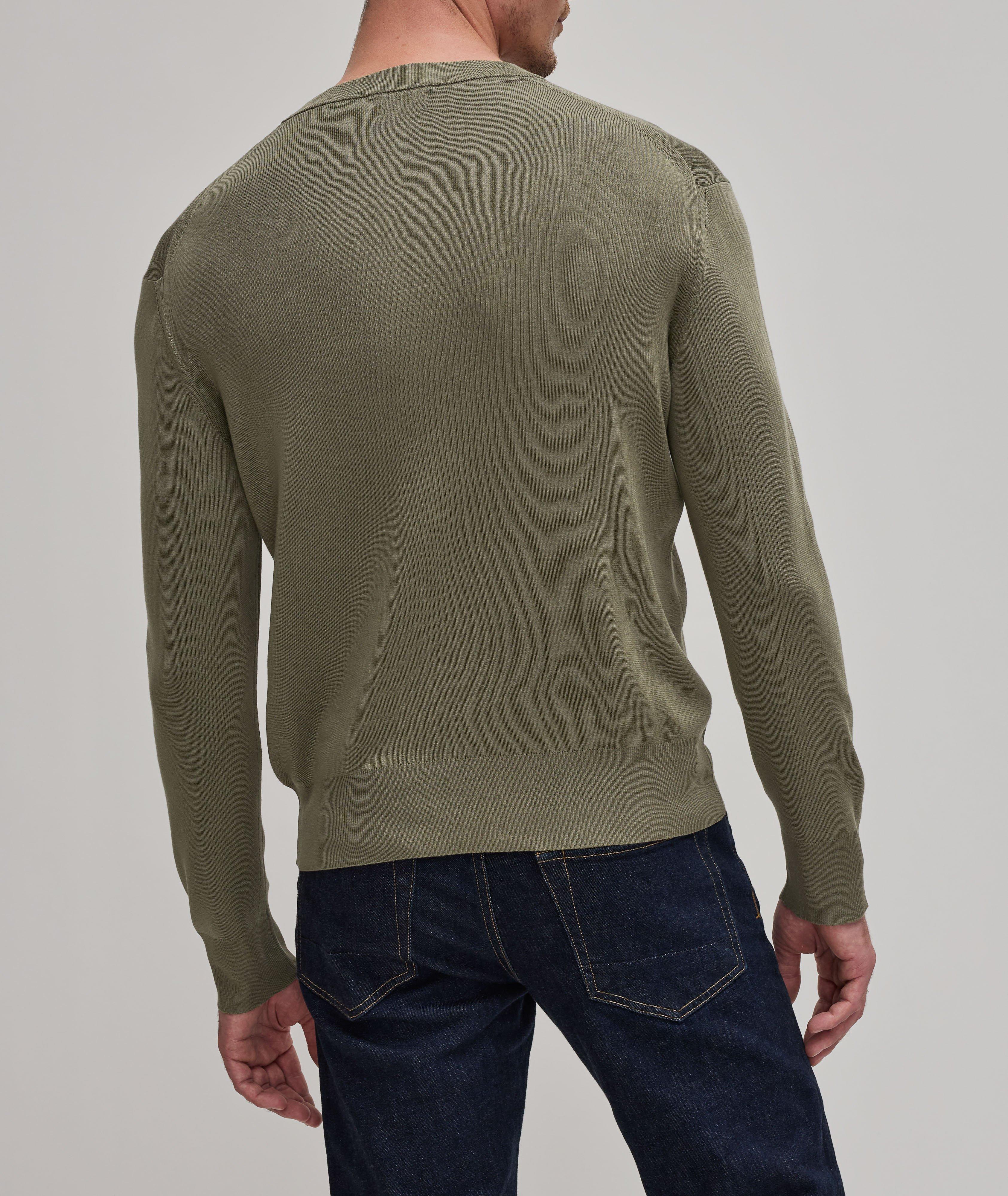 Ribbed Detailed Silk Henley  image 2