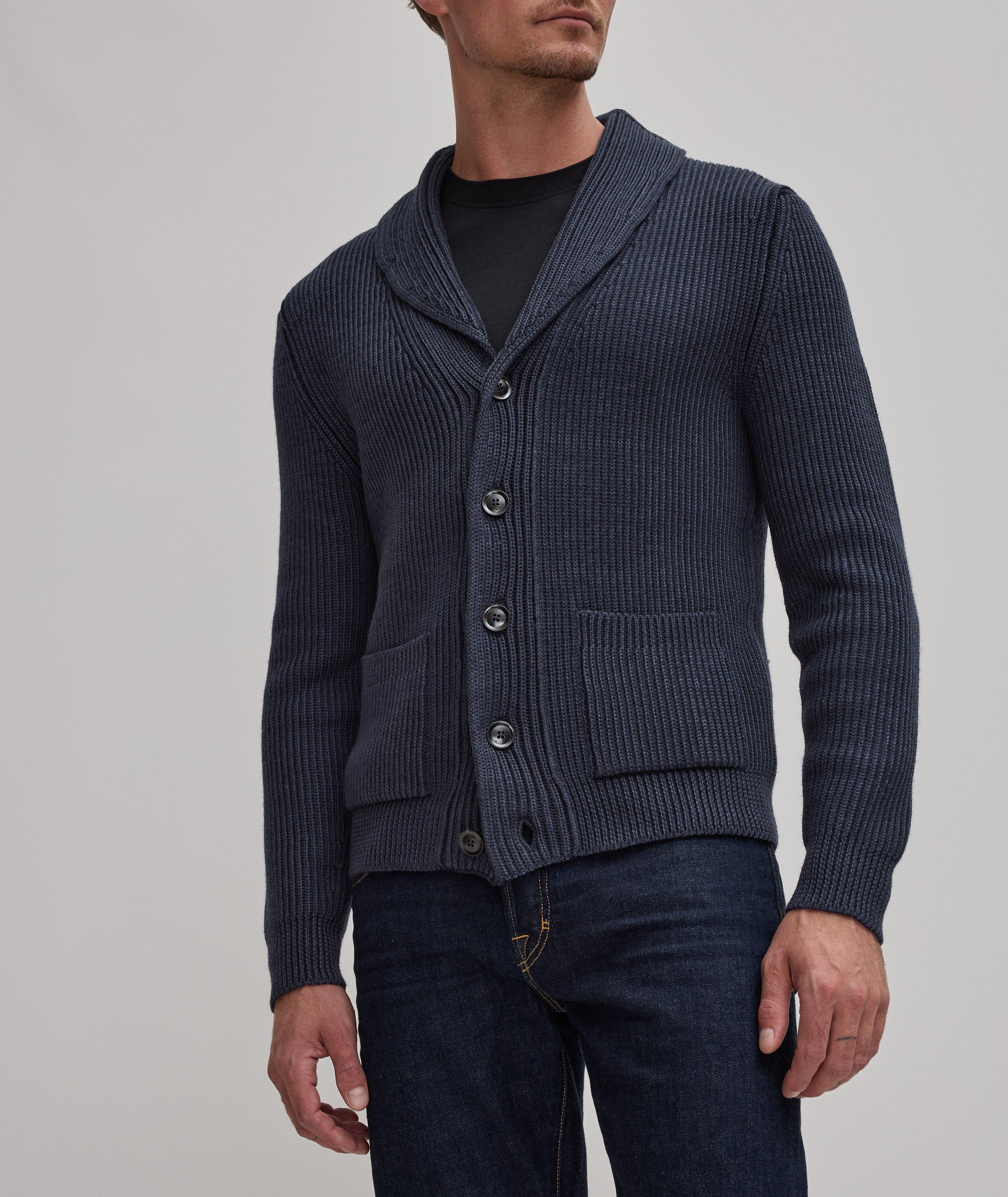 Wool-Silk Shawl Collar Cardigan  image 1
