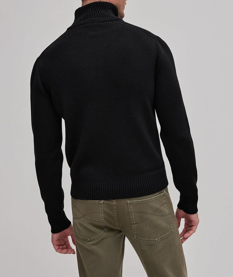 Ribbed Quarter-Zip Wool-Silk Sweater image 2