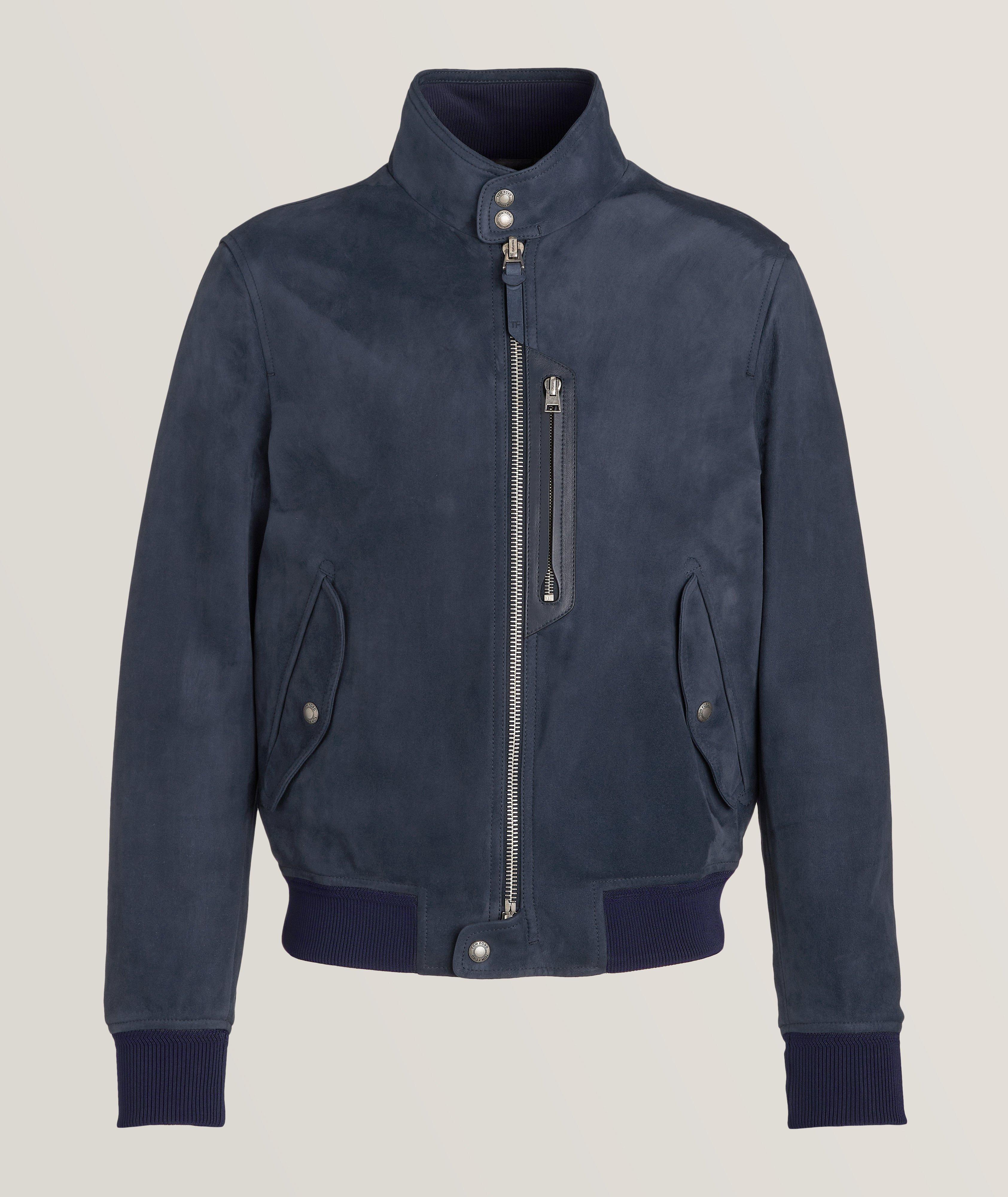 Navy blue suede outlet moto jacket