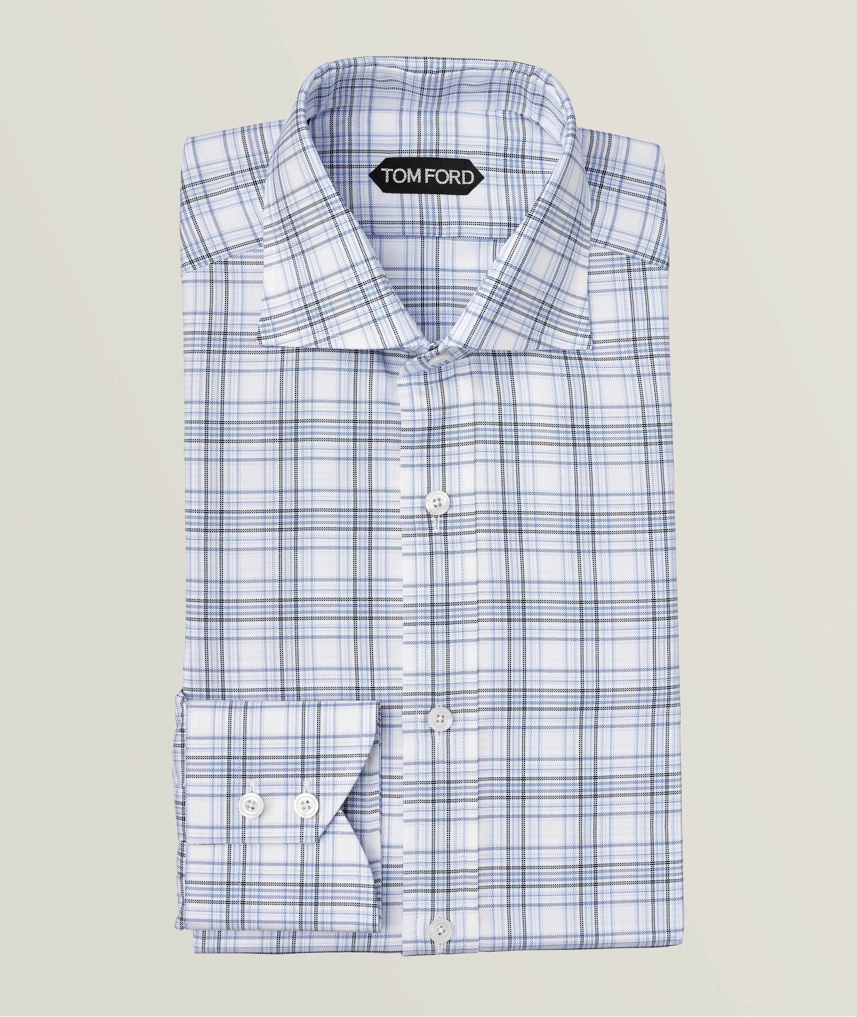 Chemise habillée en lyocell et en coton à carreaux vichy image 0