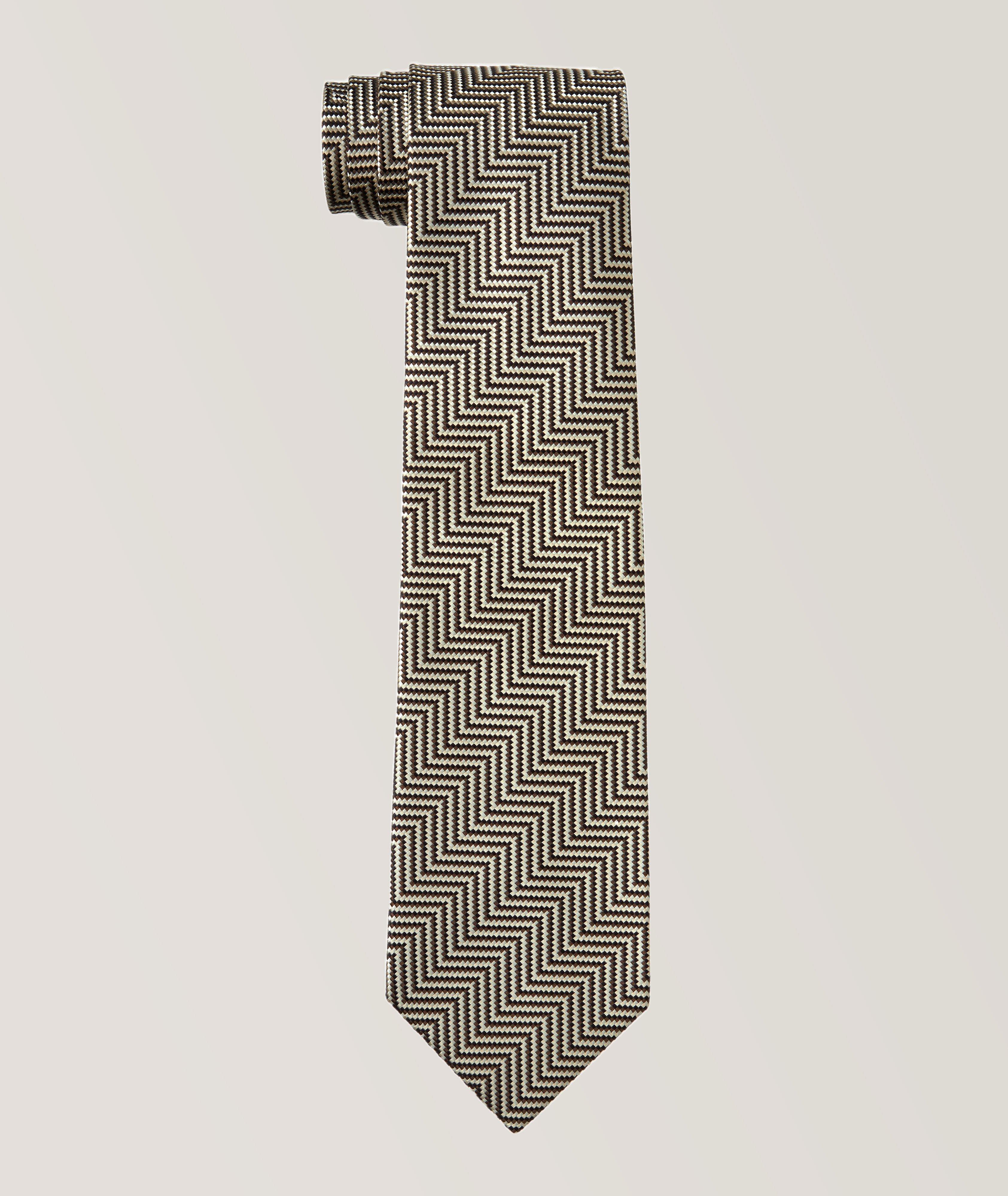Herringbone Pattern Silk Tie image 0