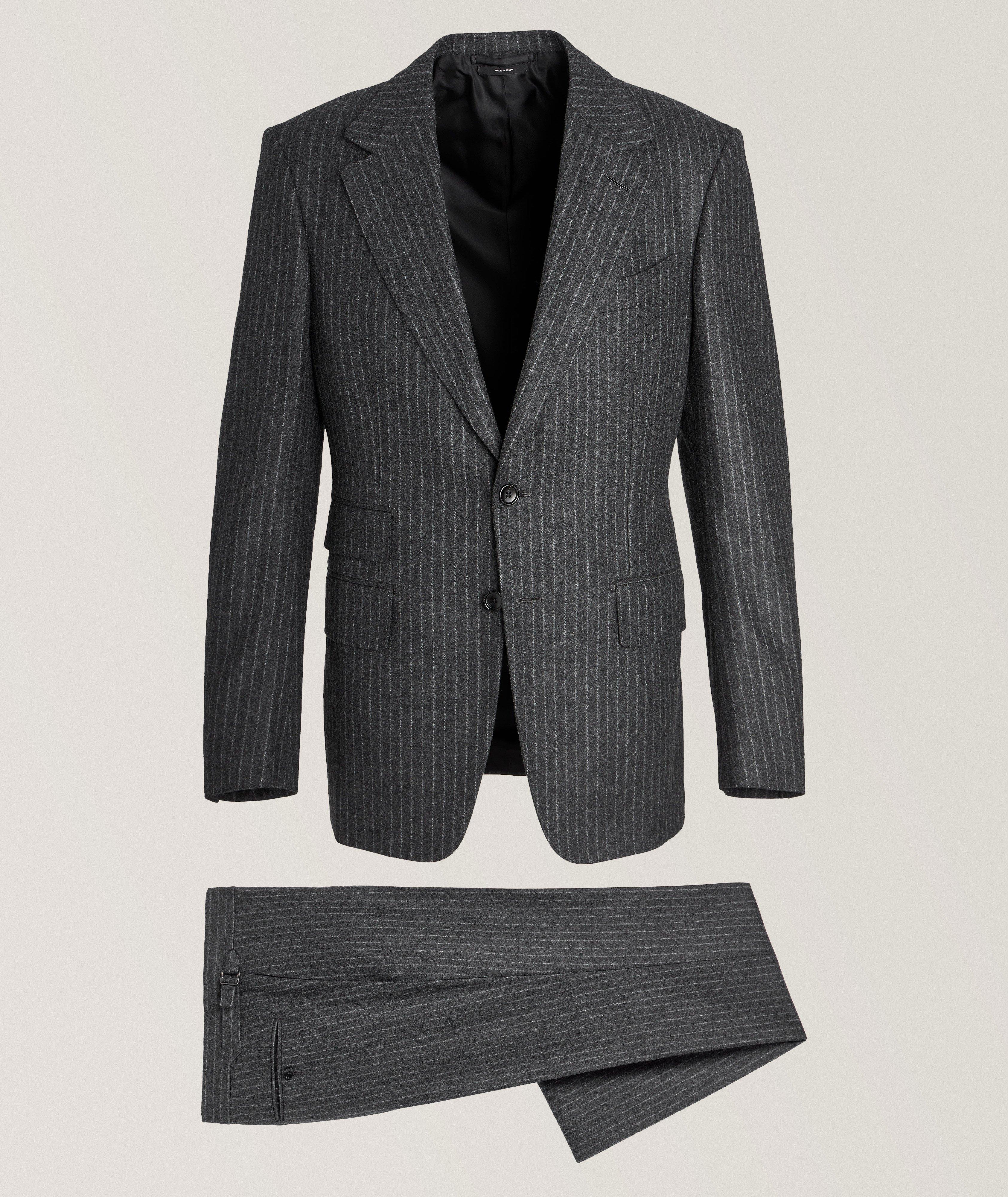 Shelton Chalk Stripe Flannel Wool Suit  image 0