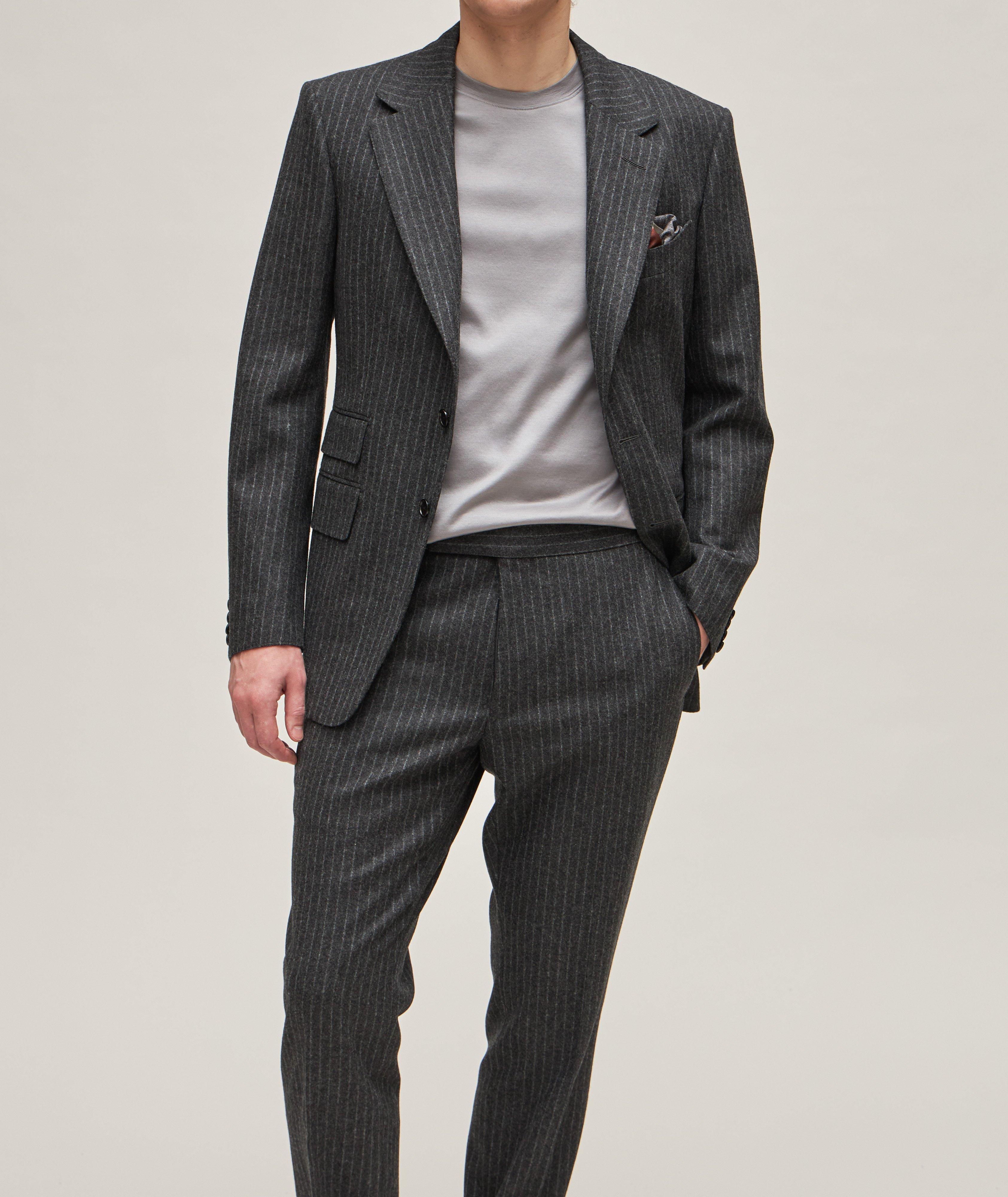 Shelton Chalk Stripe Flannel Wool Suit  image 1