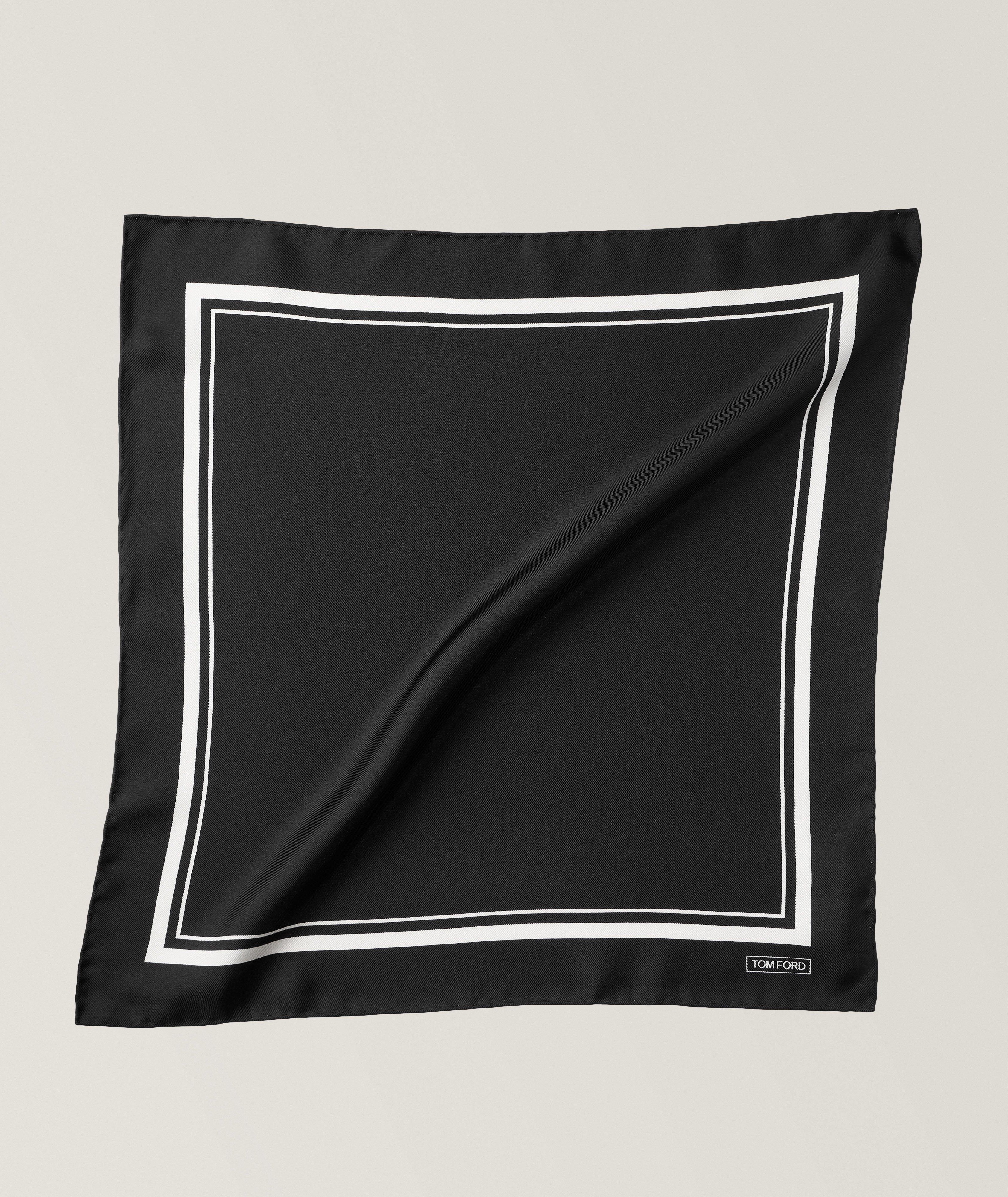 Contrast Border Silk Pocket Square image 0