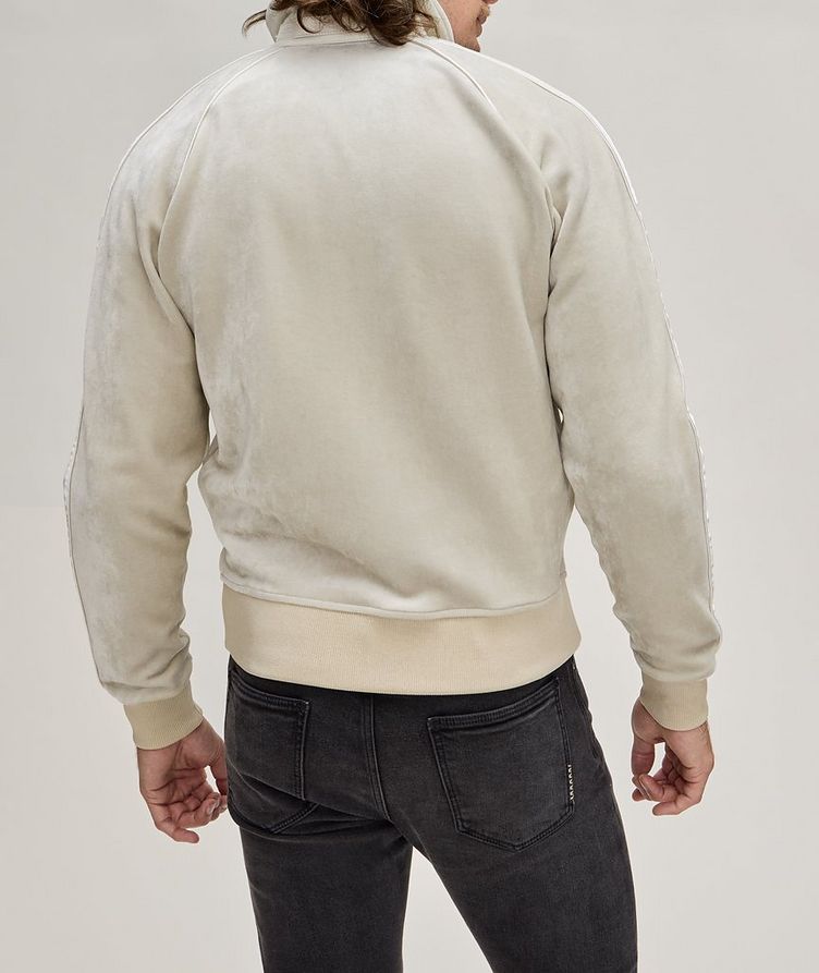 Contrast Piped Cotton-Blend Velvet Jacket image 2