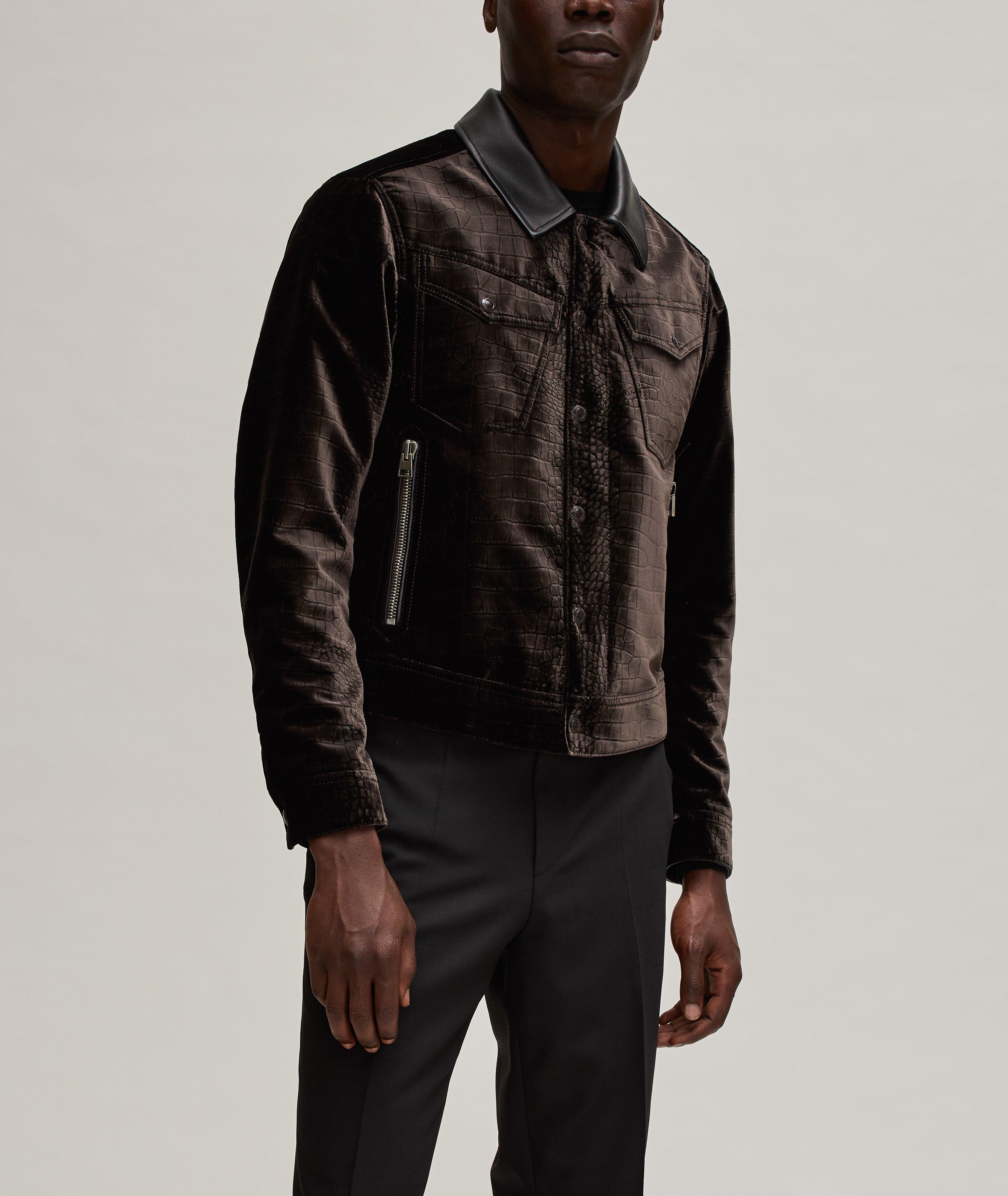 Blouson en velours à motif crocodile image 1