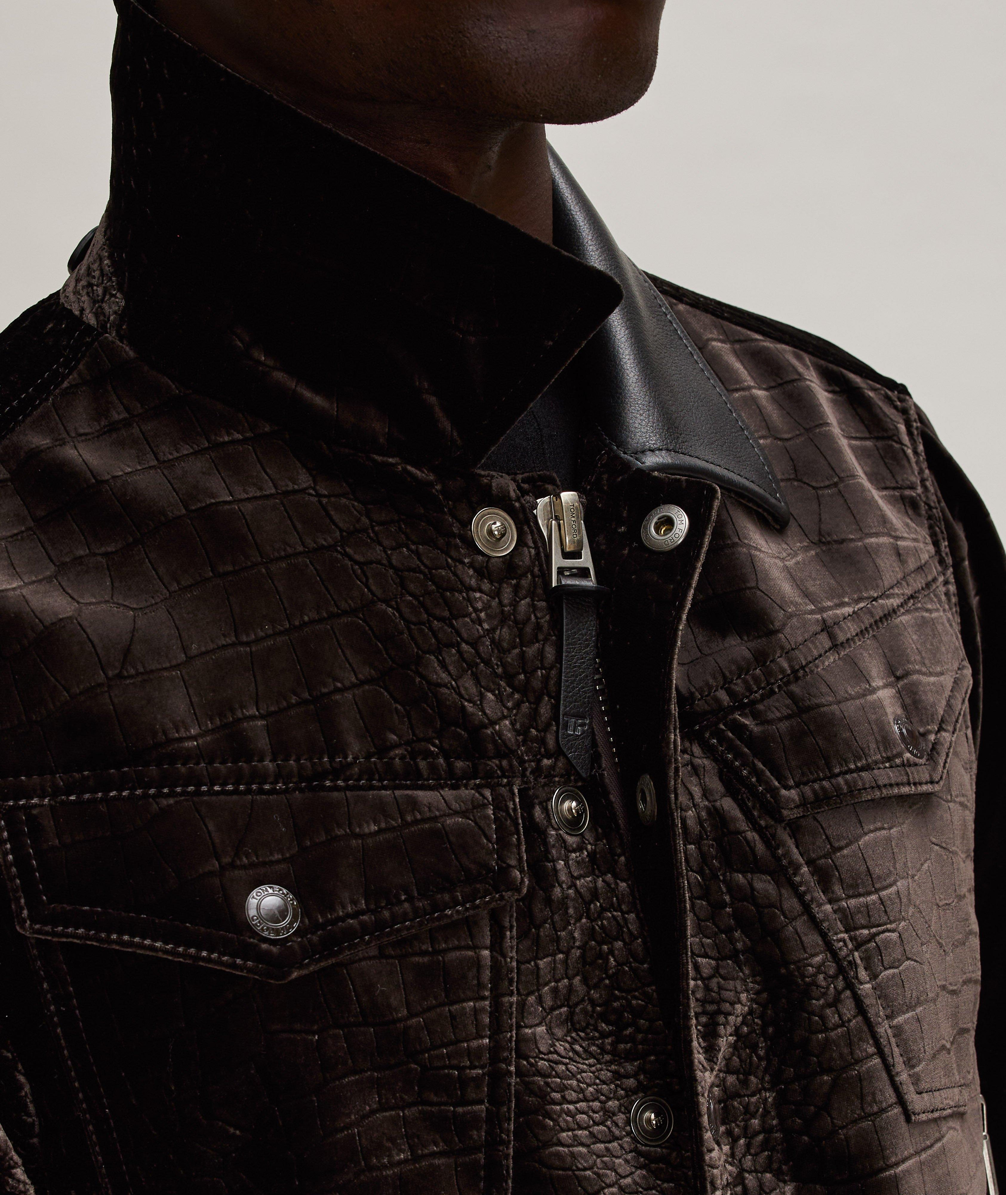 Blouson en velours à motif crocodile image 3