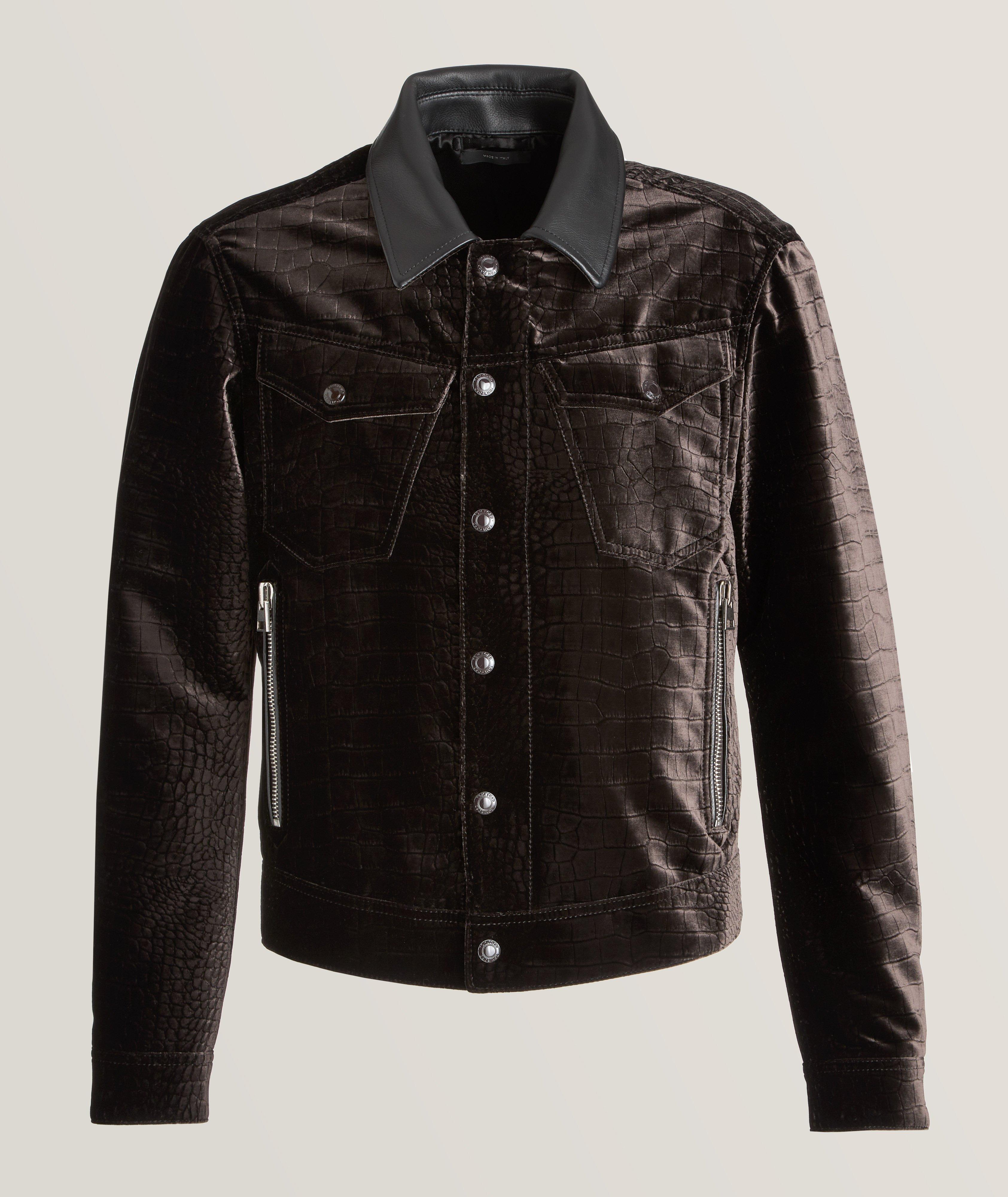 Blouson en velours à motif crocodile image 0