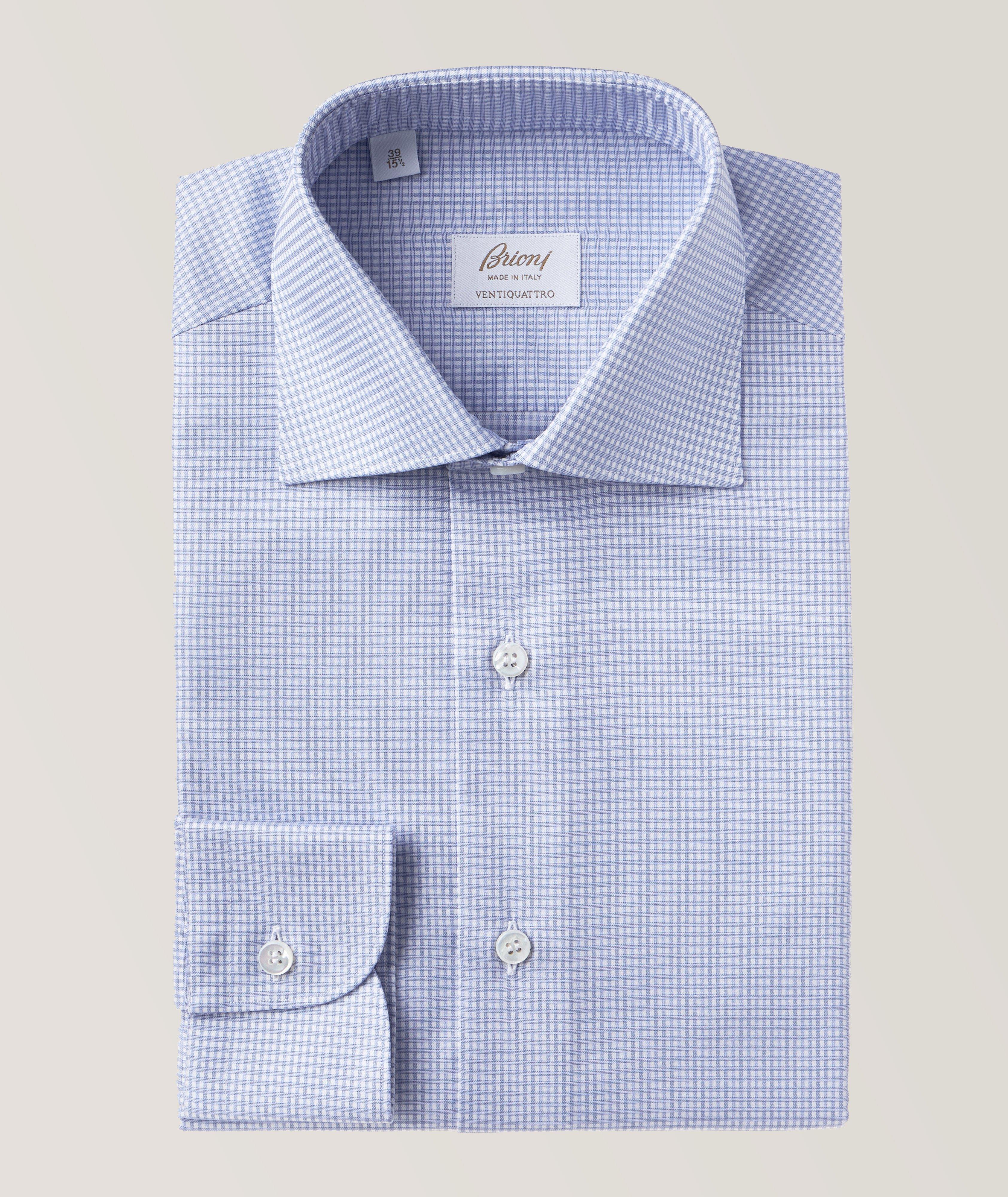 Micro Check Ventiquattro Organic Cotton Dress Shirt  image 0