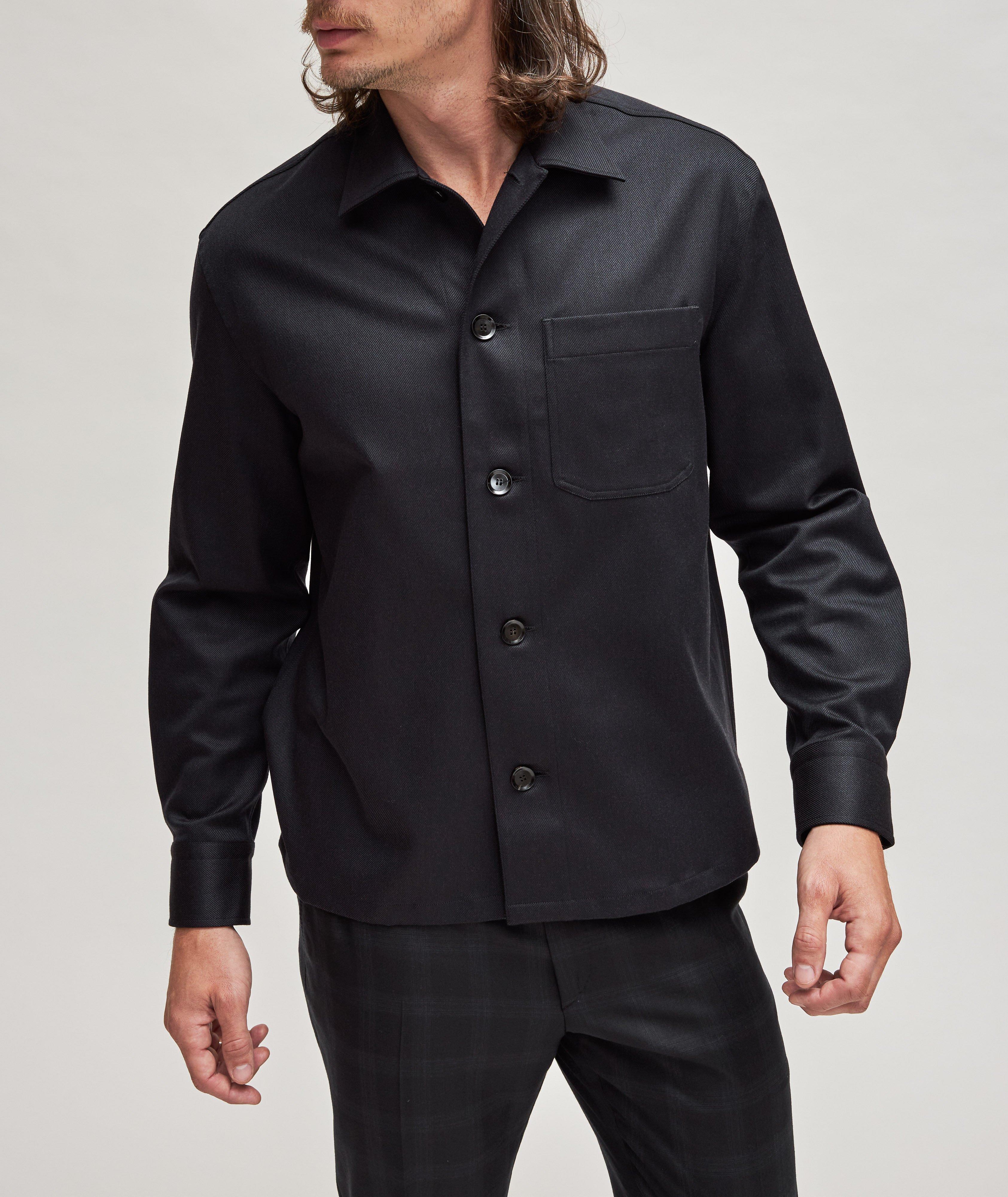 Stretch-Wool Cotton-Blend Overshirt image 1