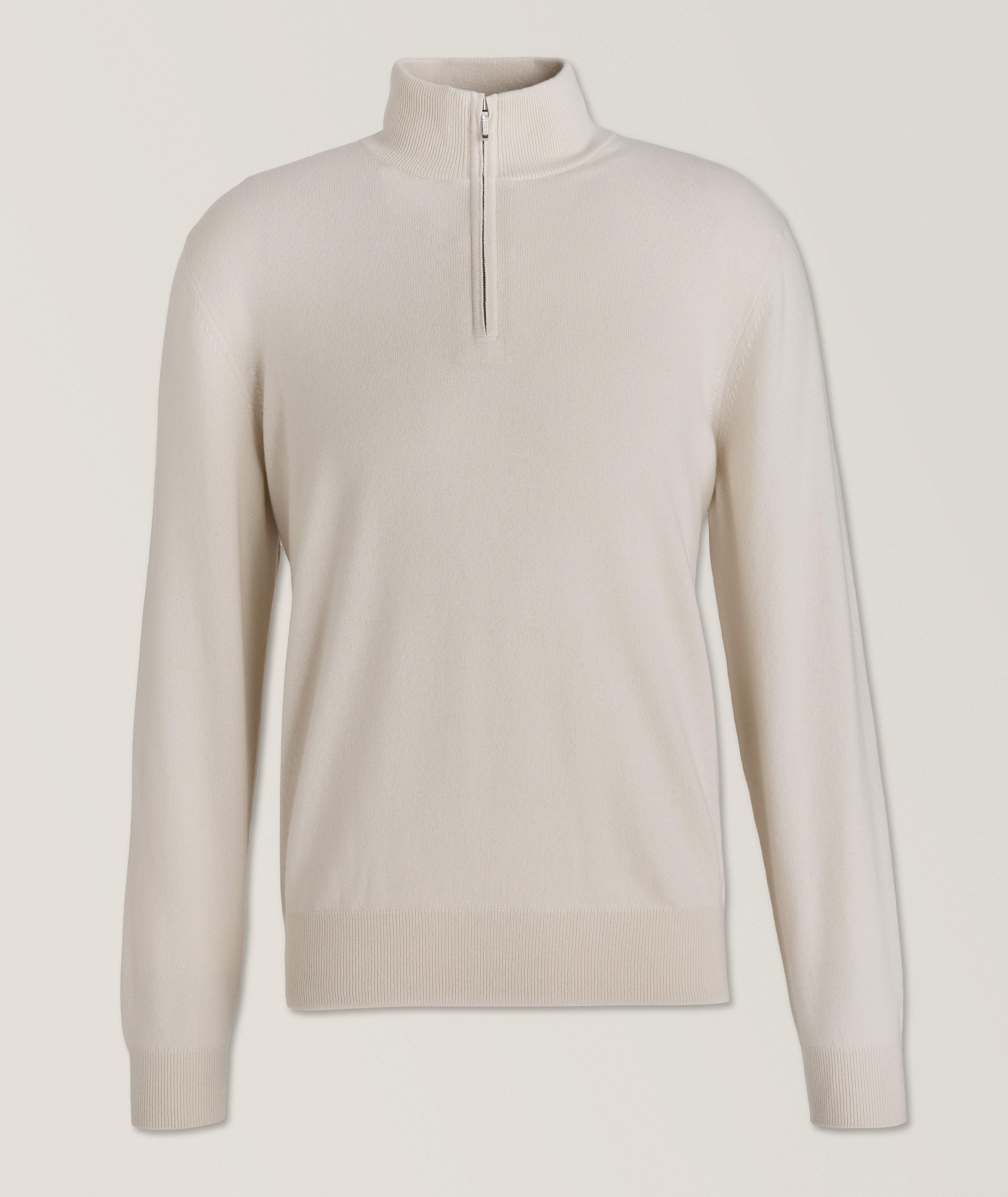 LORO PIANA Slim-Fit Ribbed Silk, Cashmere and Linen-Blend Half-Zip Sweater  for Men