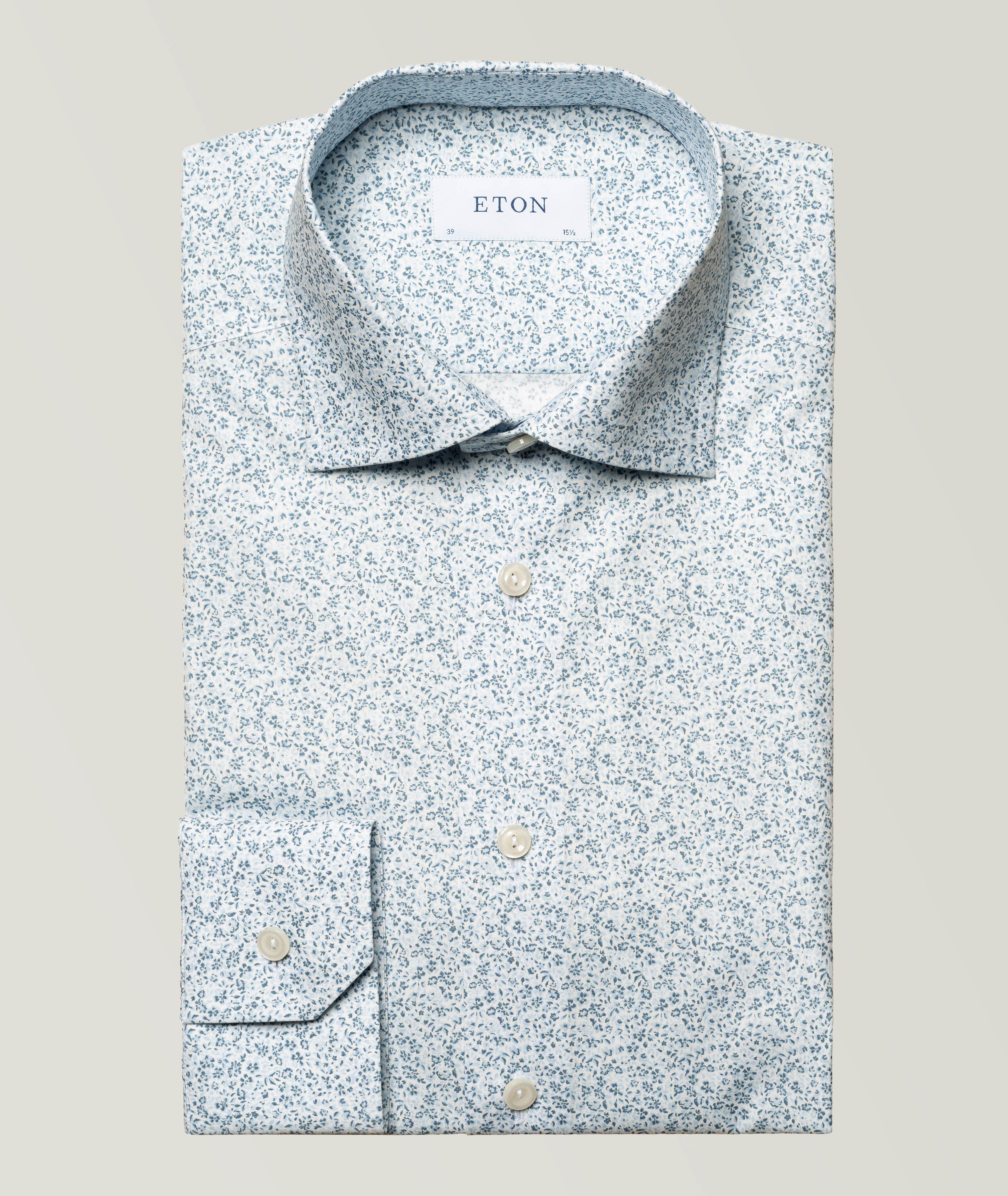 Chemise habillée en popeline de coton à petit motif floral image 0