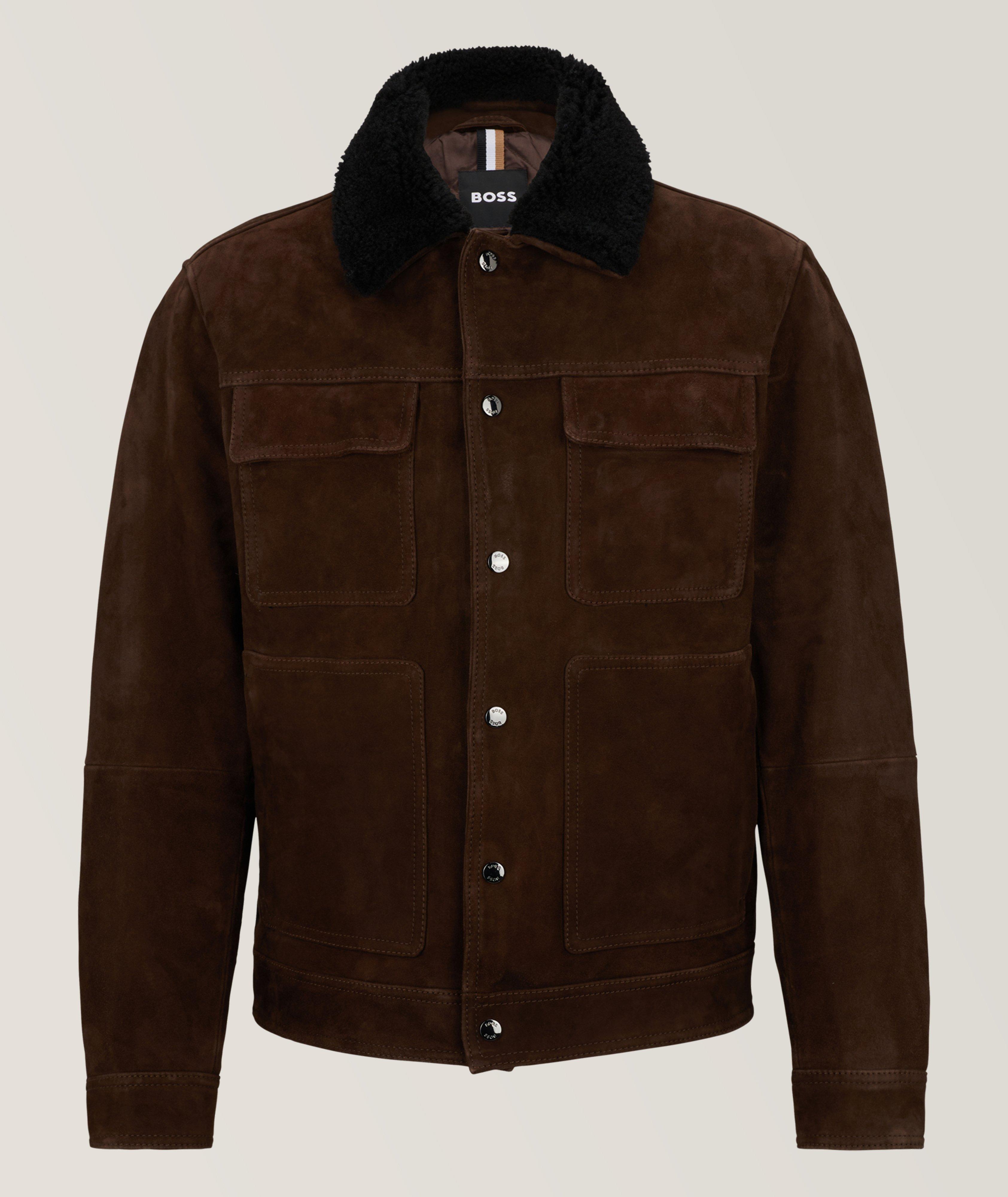 Hugo boss suede clearance jacket