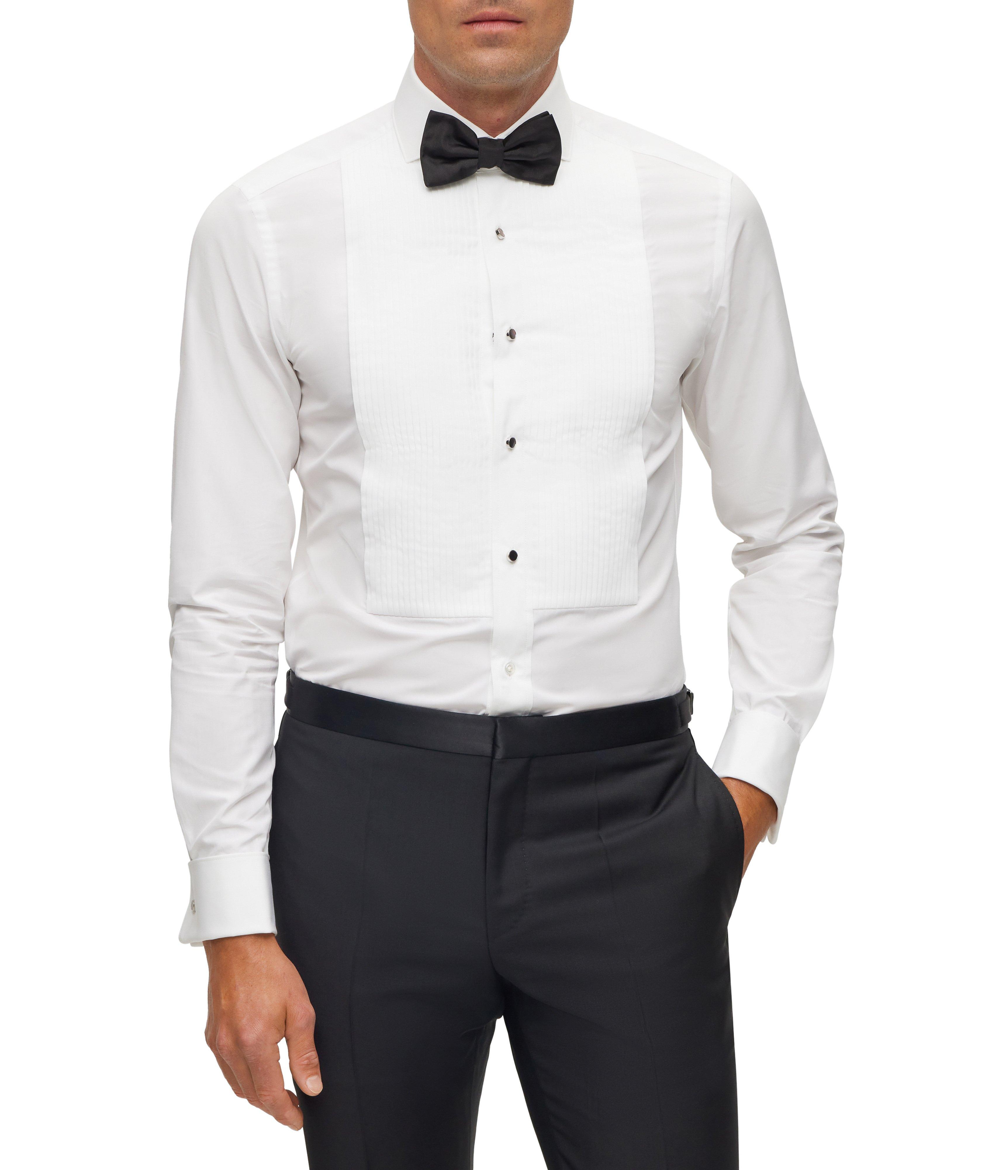 Slim-Fit Pleated Bib Dress Shirt image 1