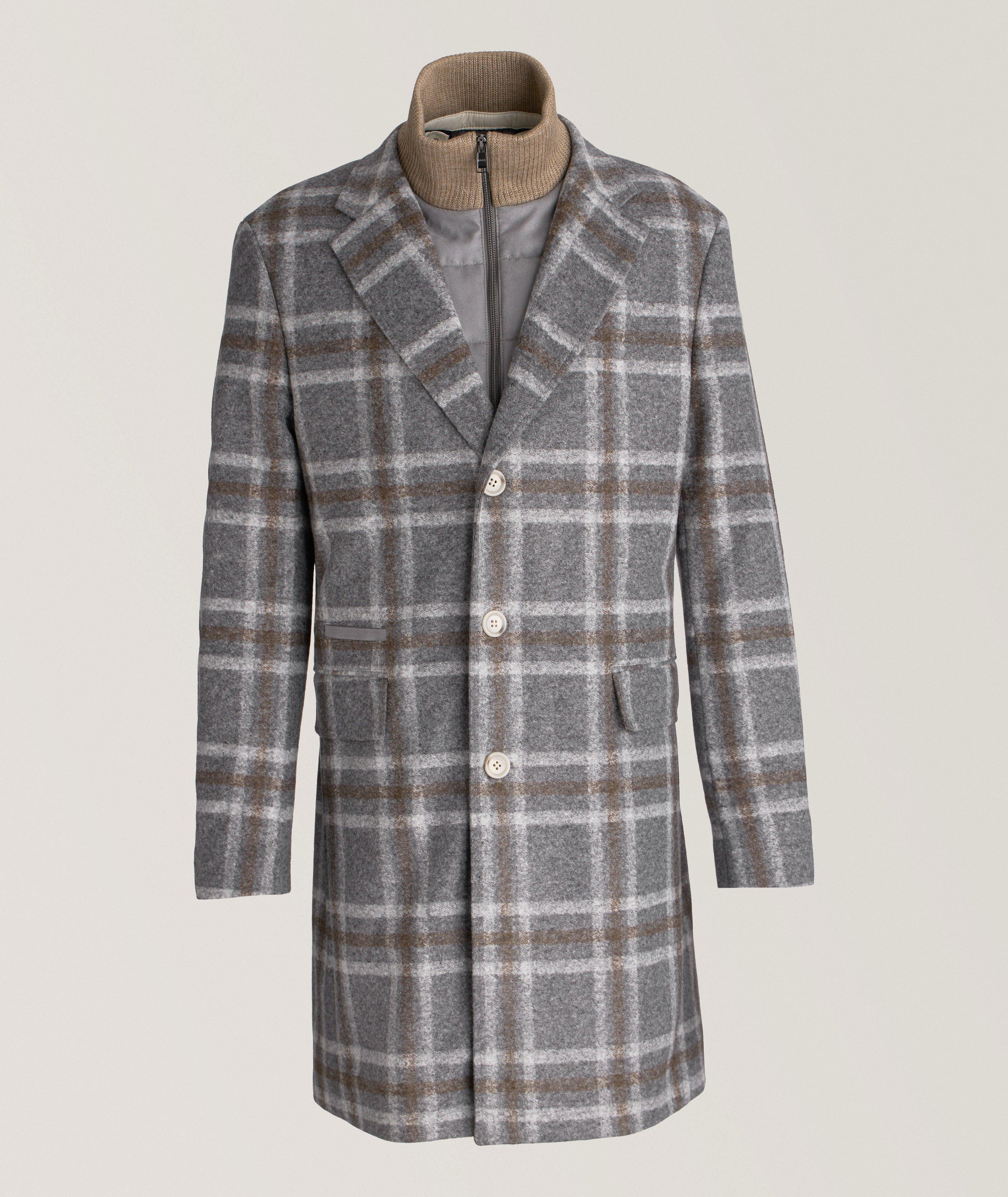 Hyde Checkered Removable Bib Insert Overcoat image 0