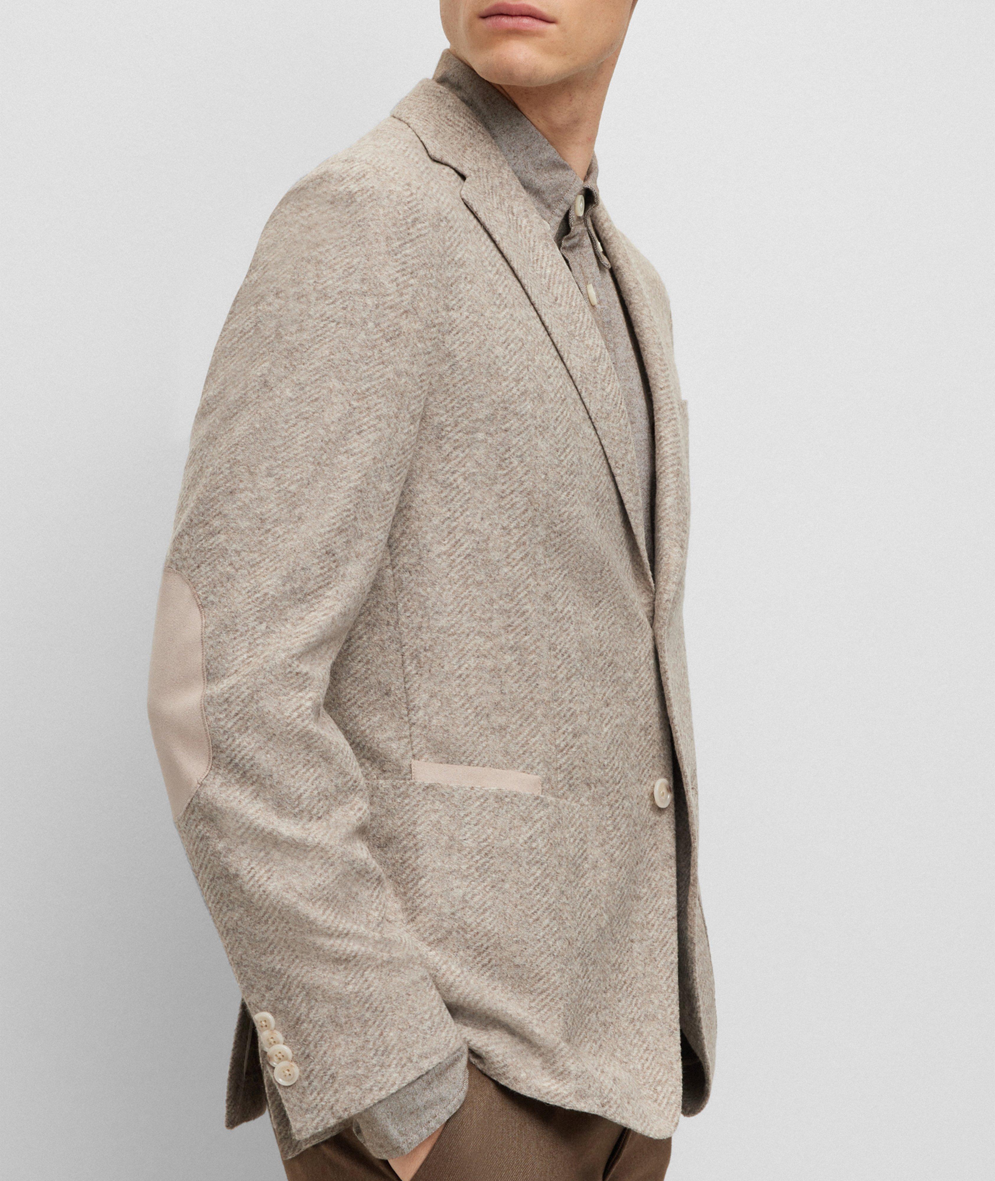 Regular-Fit Herringbone Jersey Sport Jacket image 3