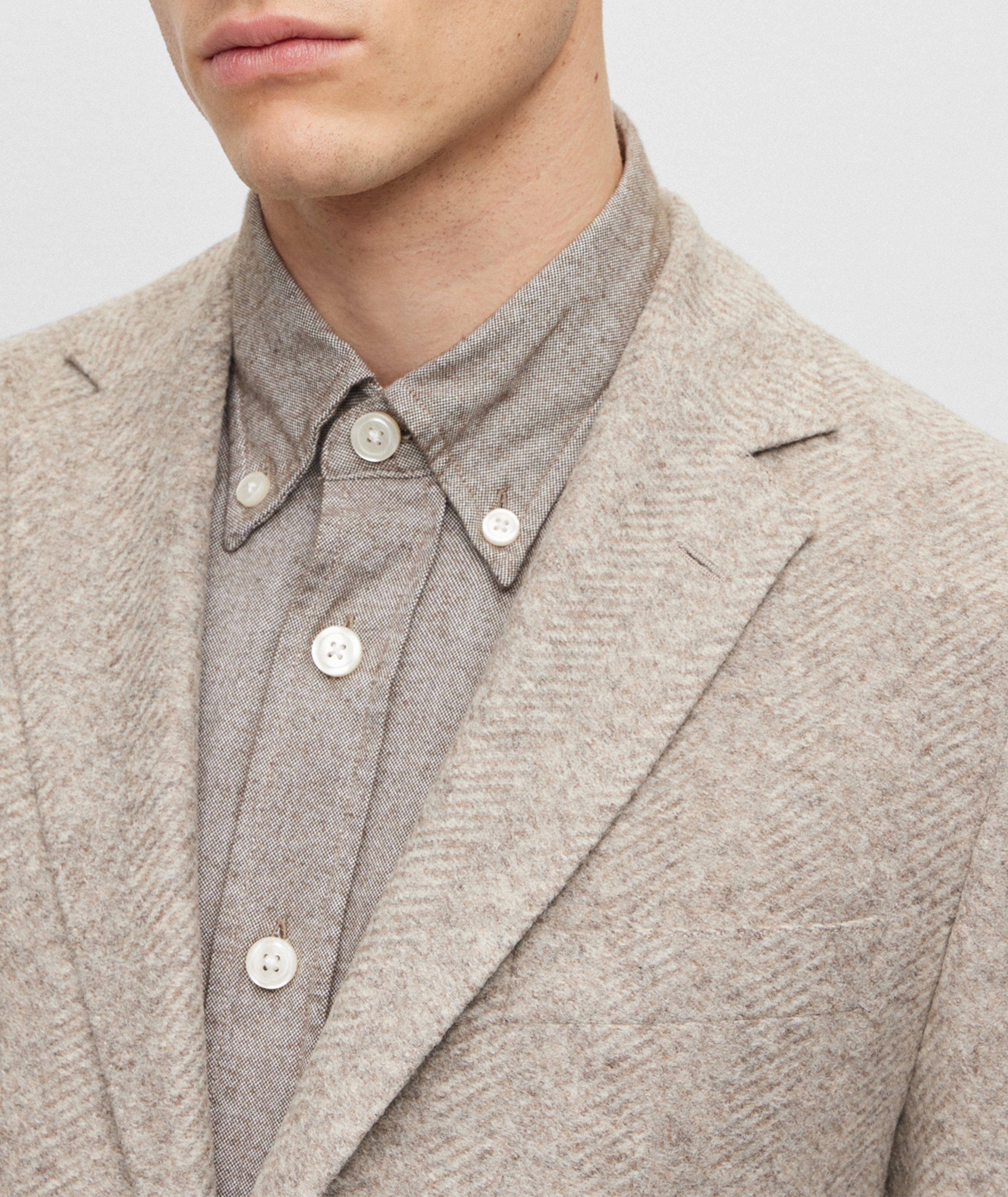 Regular-Fit Herringbone Jersey Sport Jacket image 4