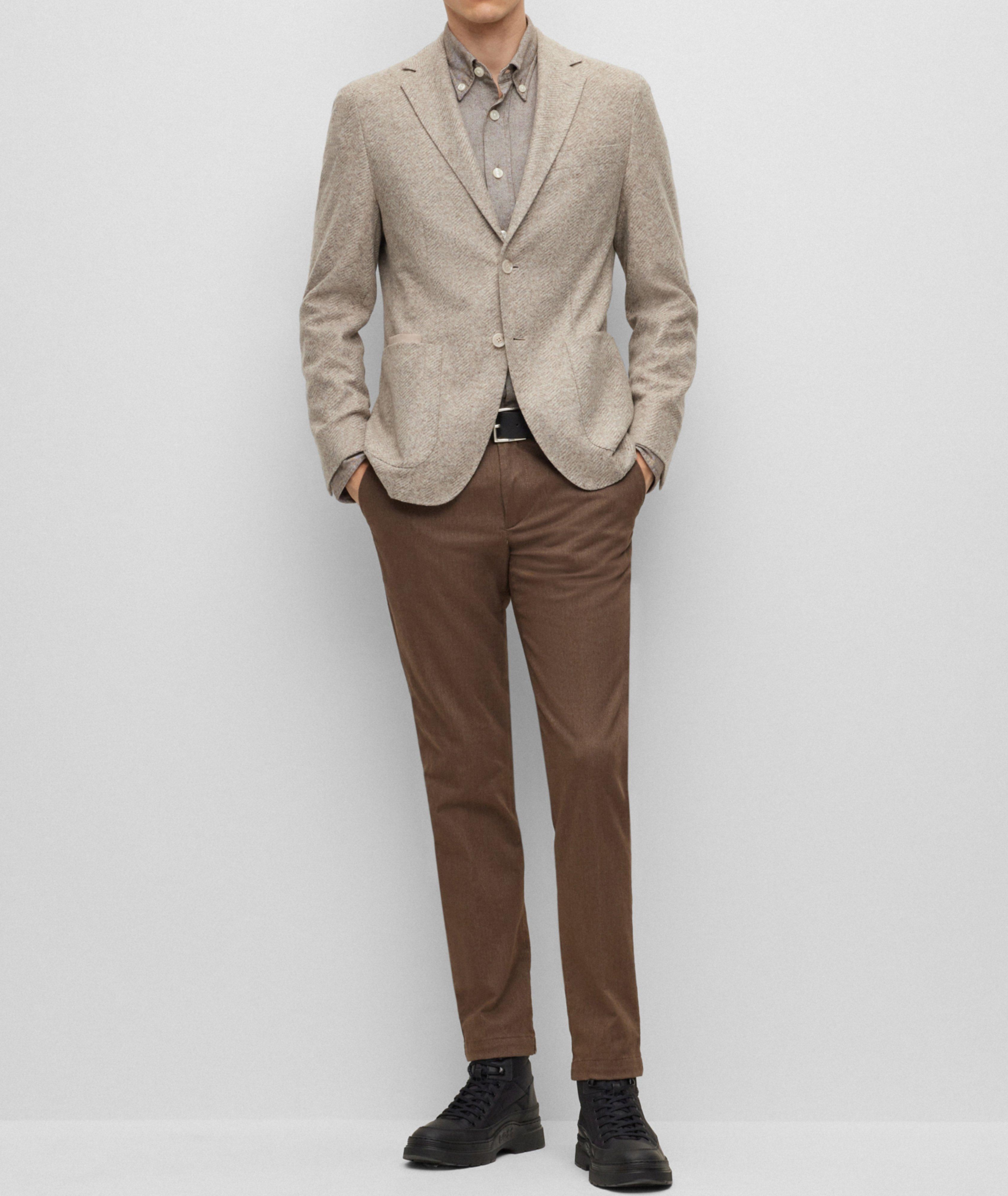 Regular-Fit Herringbone Jersey Sport Jacket image 5