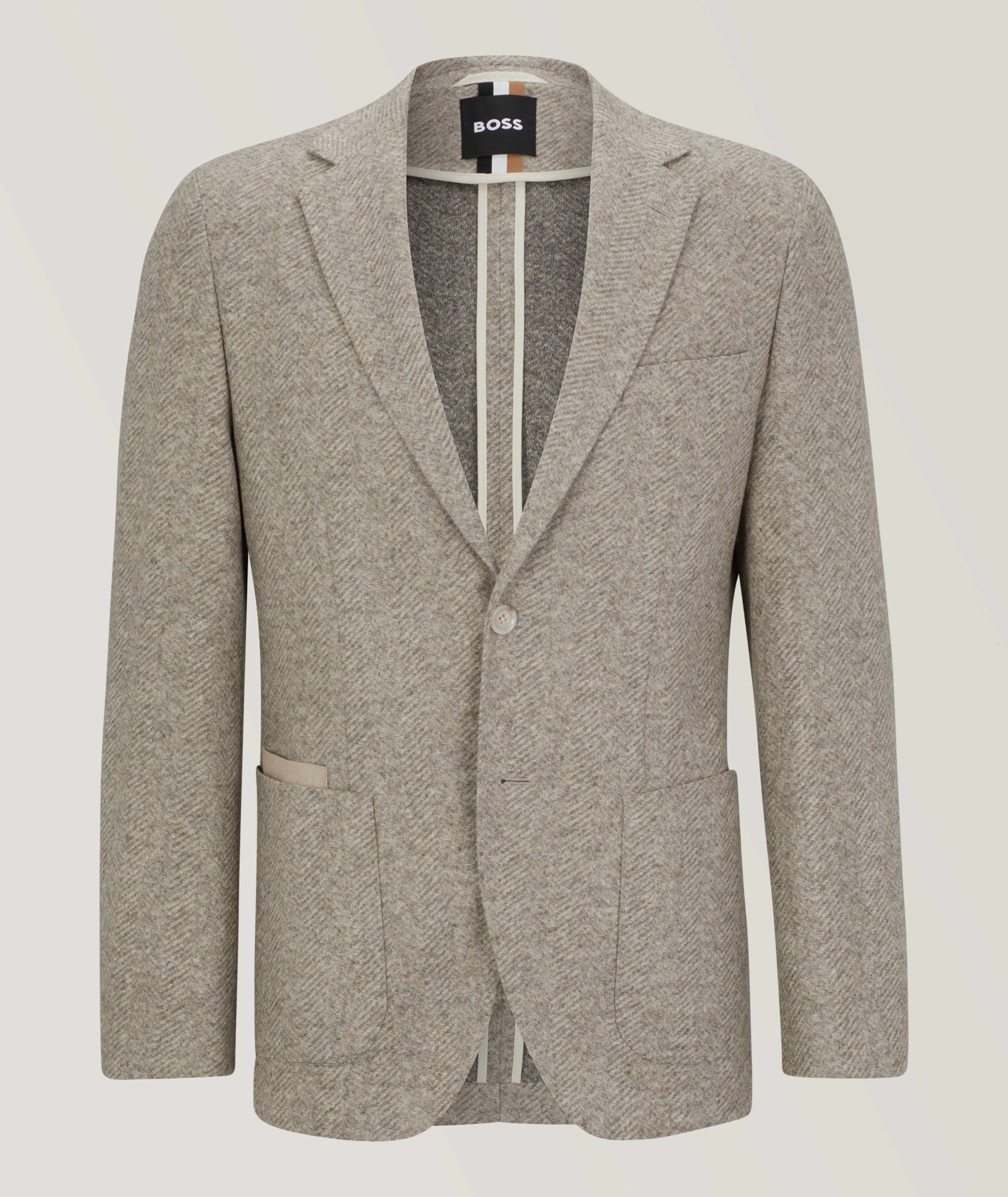 Regular-Fit Herringbone Jersey Sport Jacket image 0