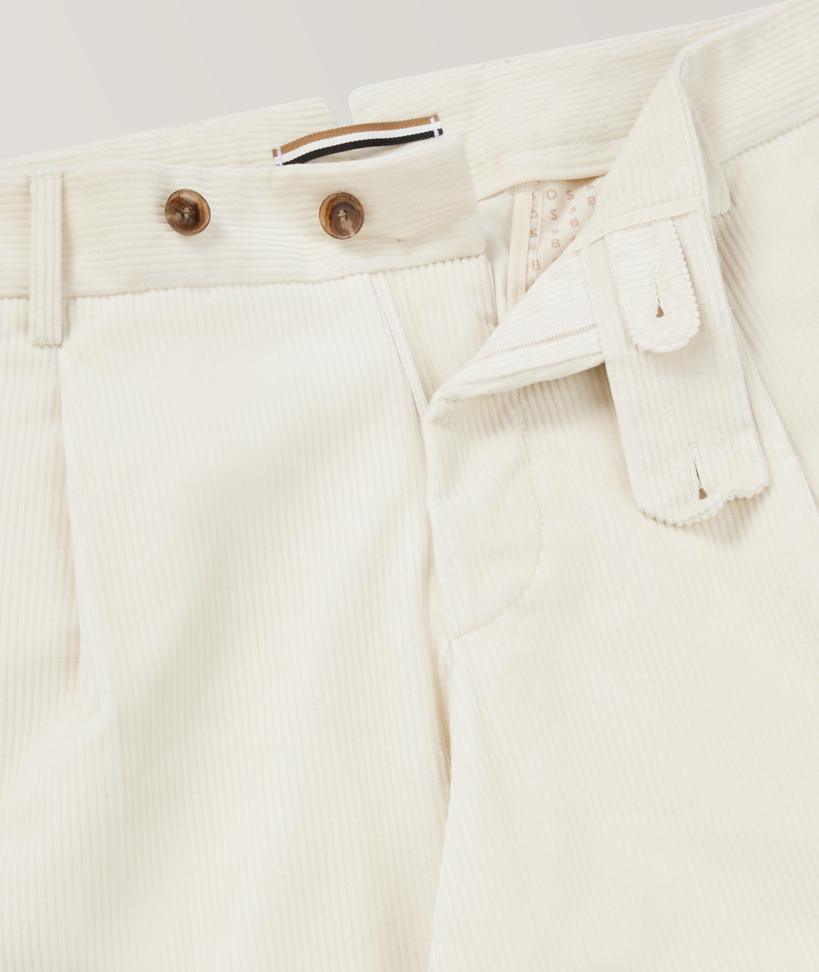 Pleated Stretch-Cotton Corduroy Trousers image 1